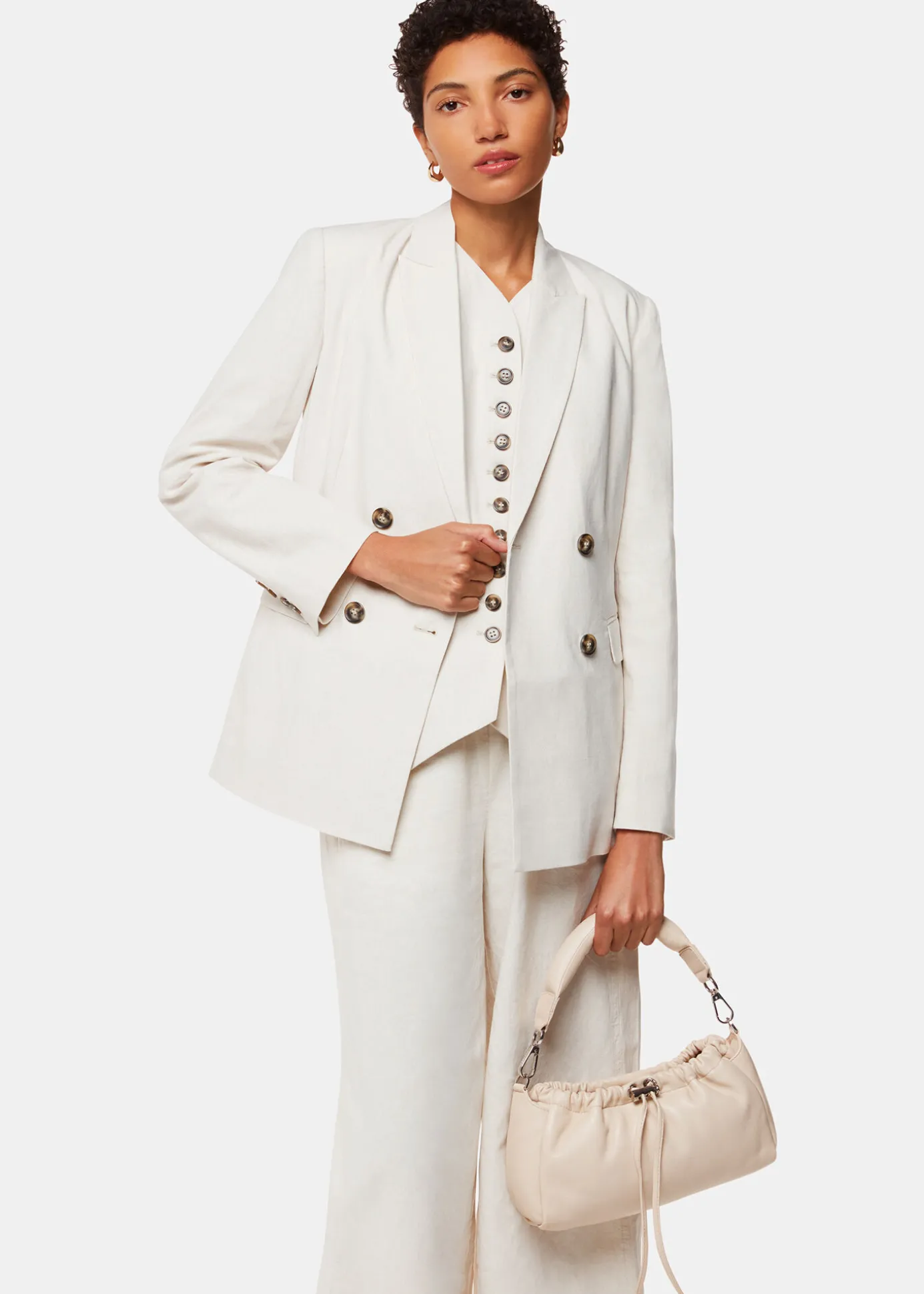 Beige Benny Drawstring Shoulder Bag
