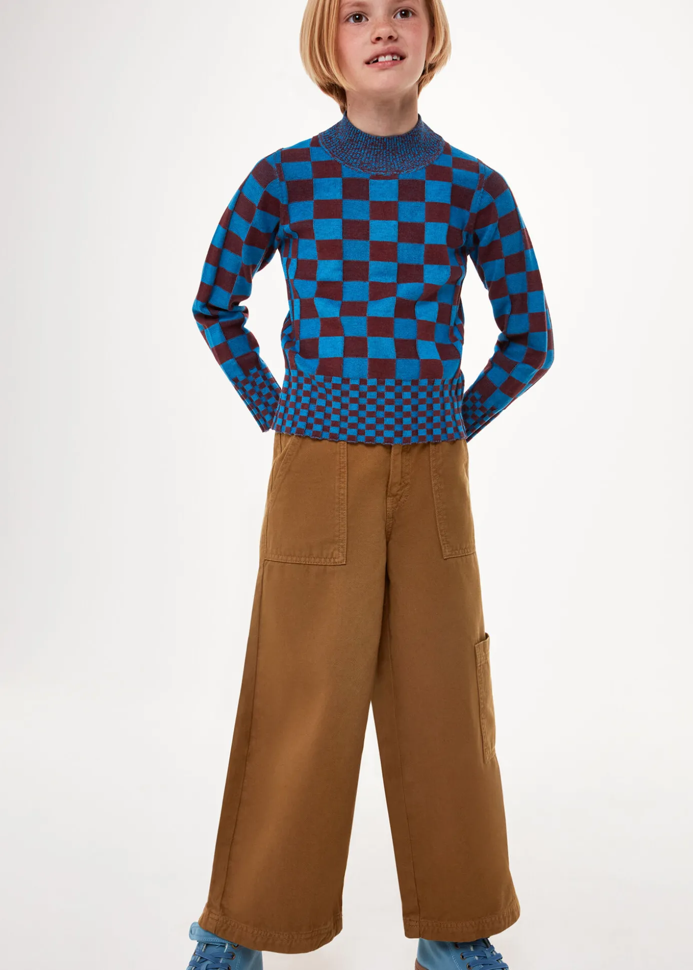 Beige Wide Leg Cargo Trouser