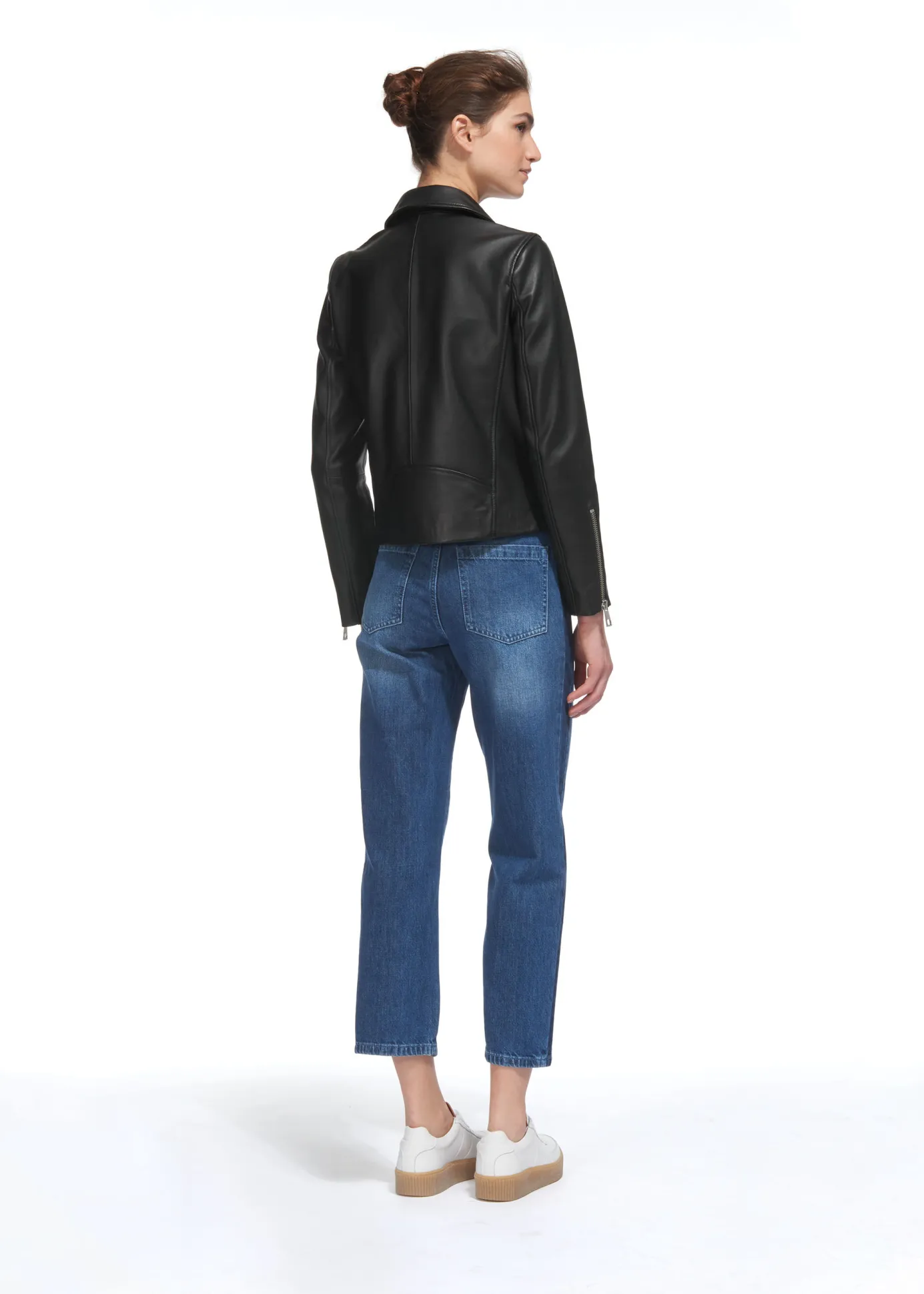 Black Agnes Leather Biker