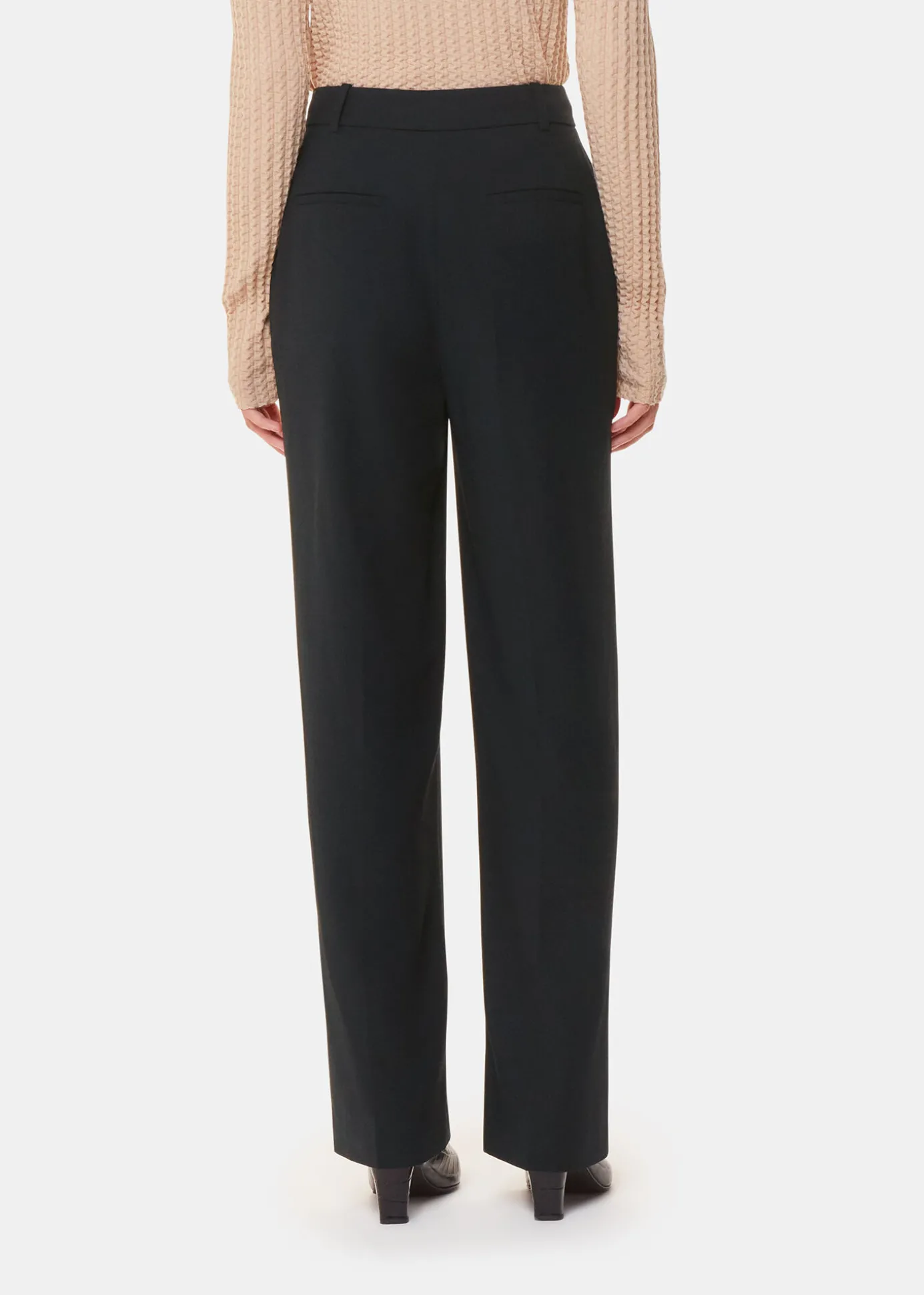 Black Amelie Wool Blend Trouser