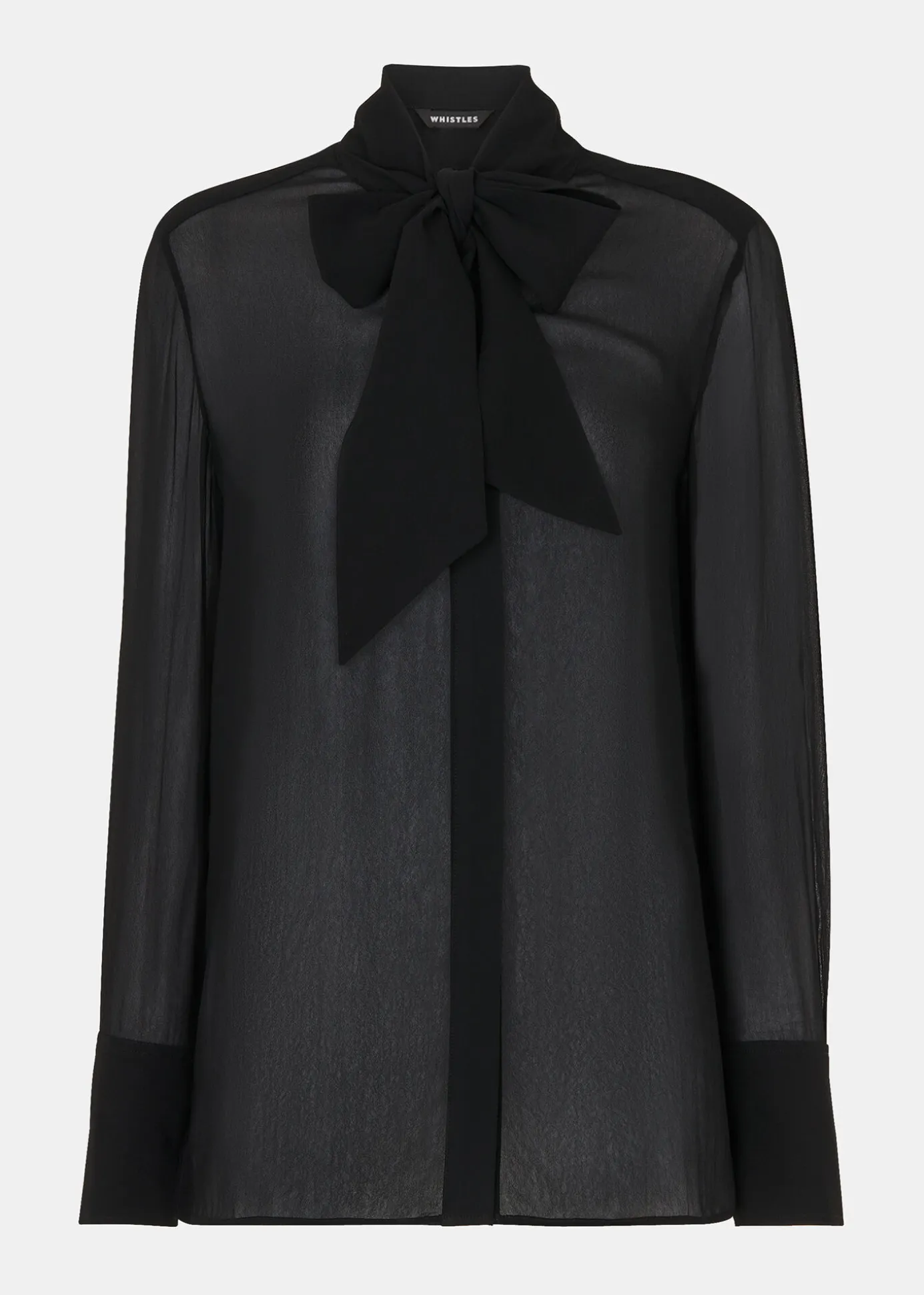 Black Amy Tie Detail Blouse