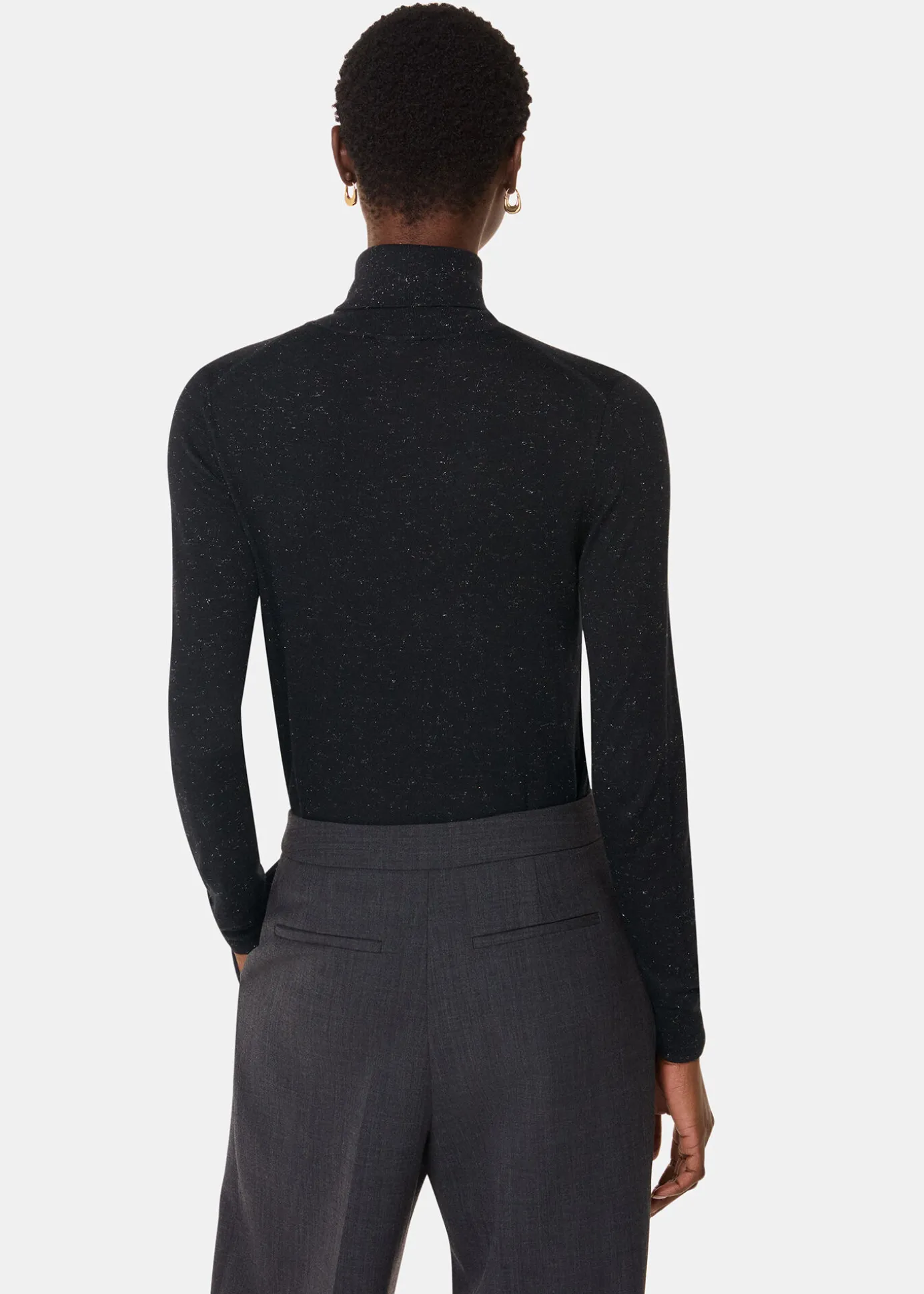 Black Annie Sparkle Roll Neck