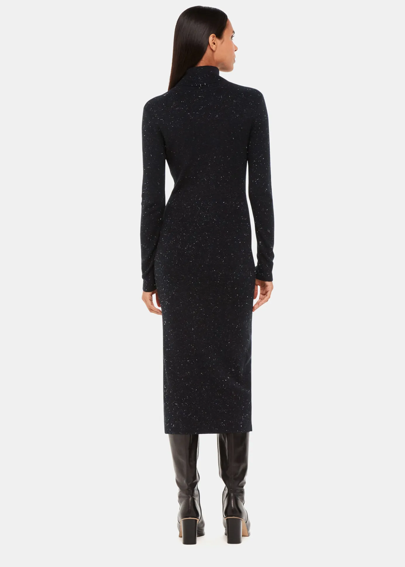 Black Annie Sparkle Roll Neck Dress