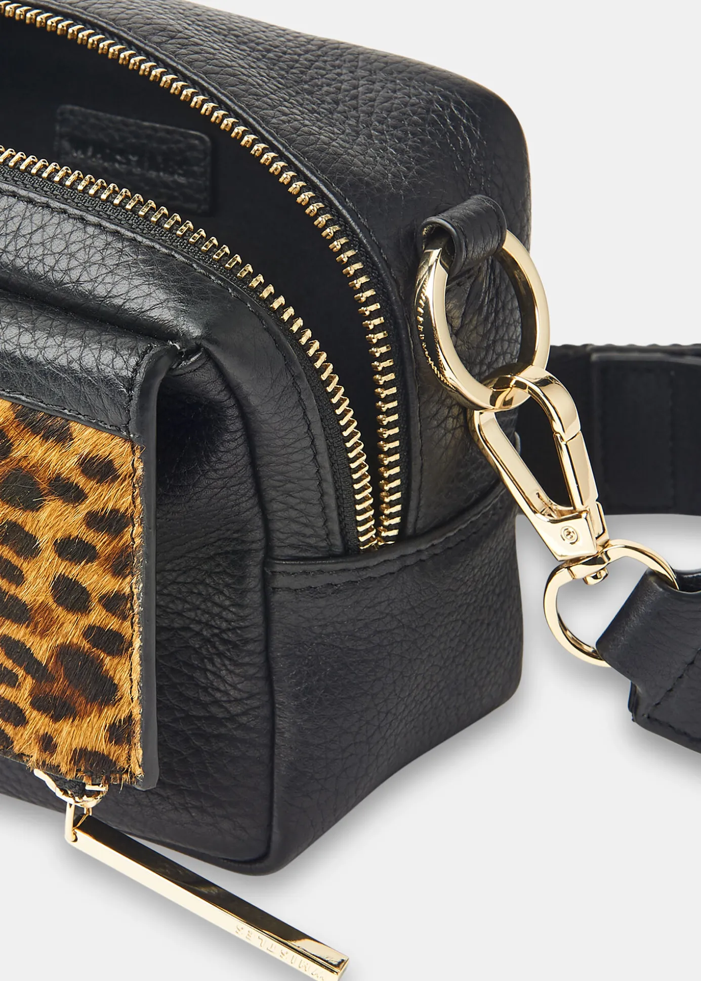 Black Bibi Leopard Crossbody Bag
