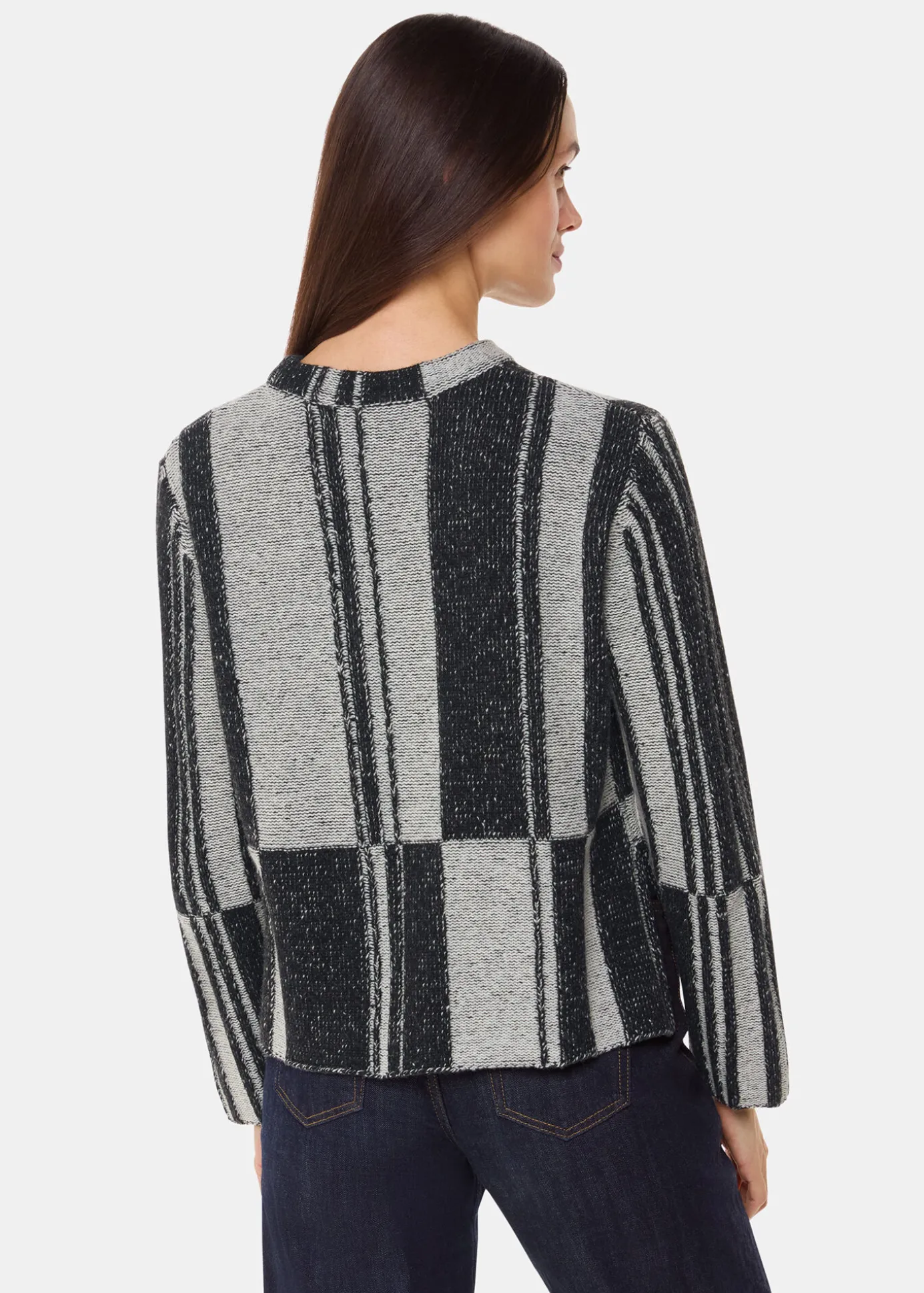 Black Block Stripe Wool Knit
