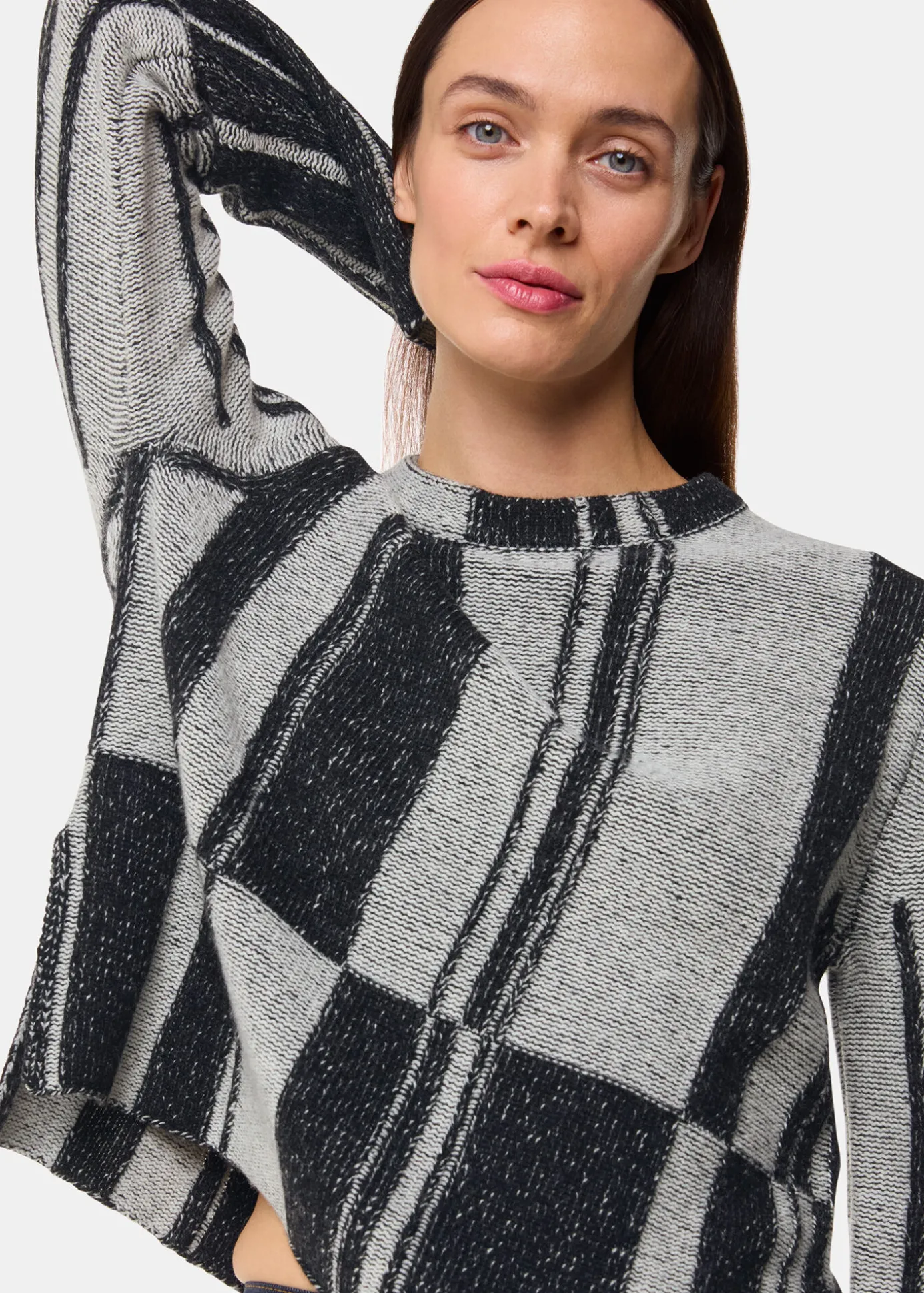 Black Block Stripe Wool Knit