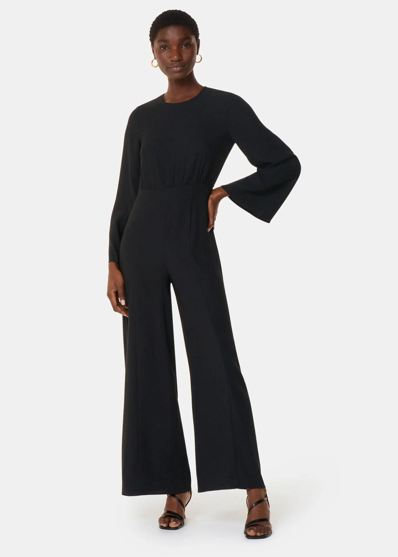 Black Bonnie Gathered Jumpsuit