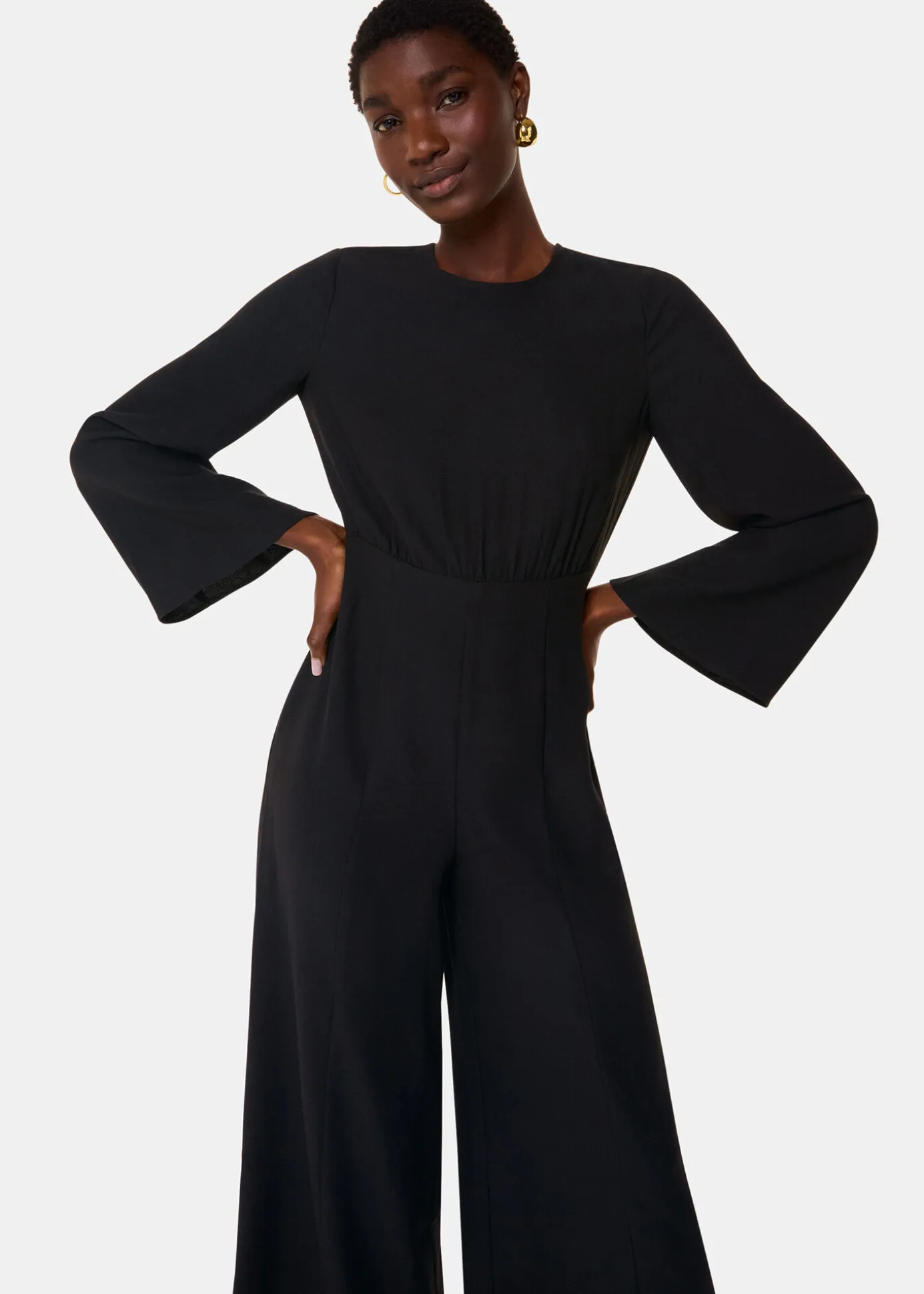 Black Bonnie Gathered Jumpsuit