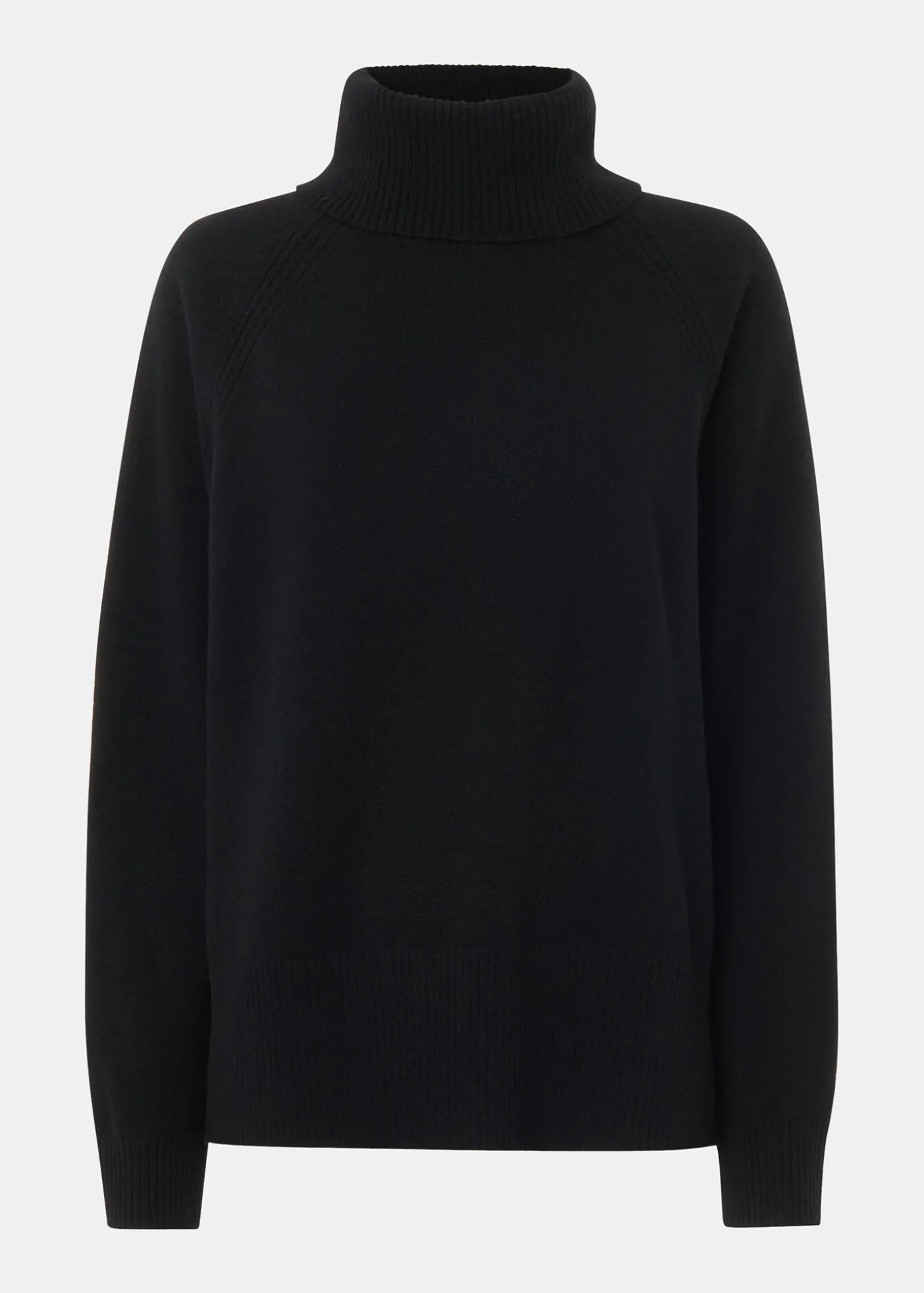 Black Cashmere Roll Neck