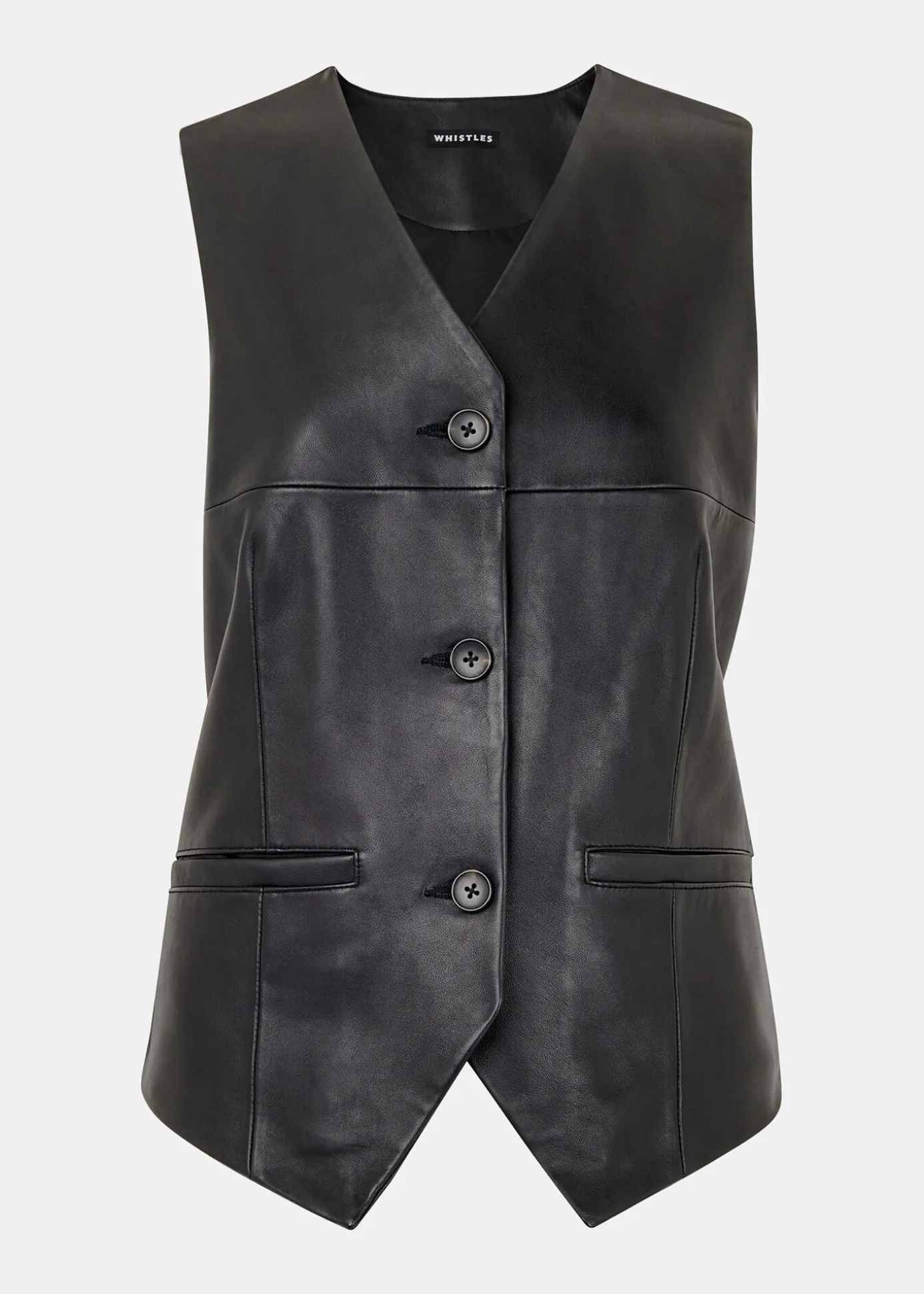 Black Catrin Leather Waistcoat
