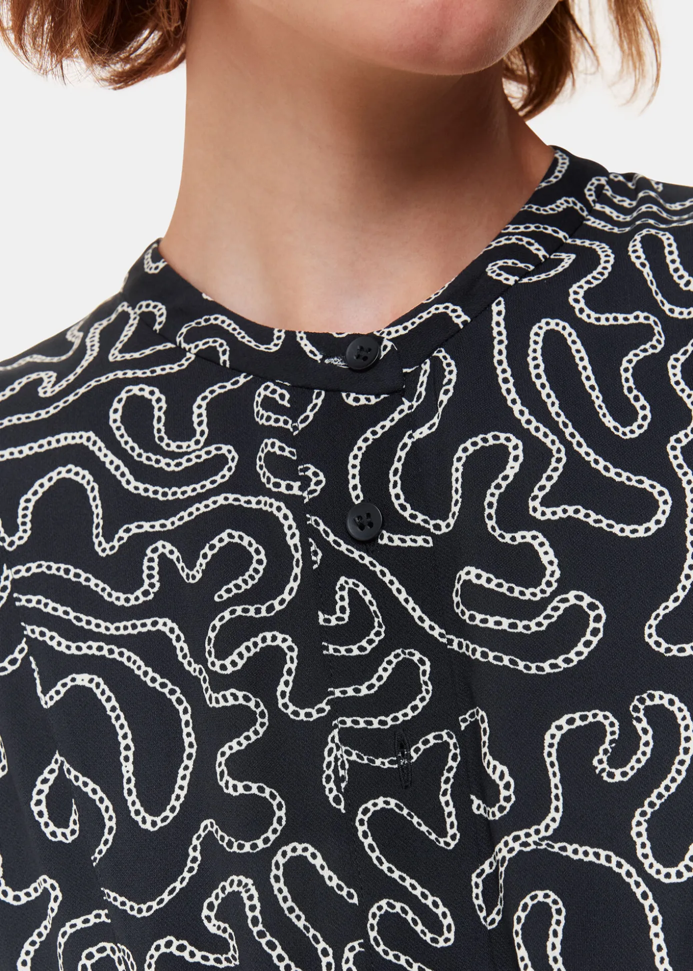 Black Chain Print Flippy Dress