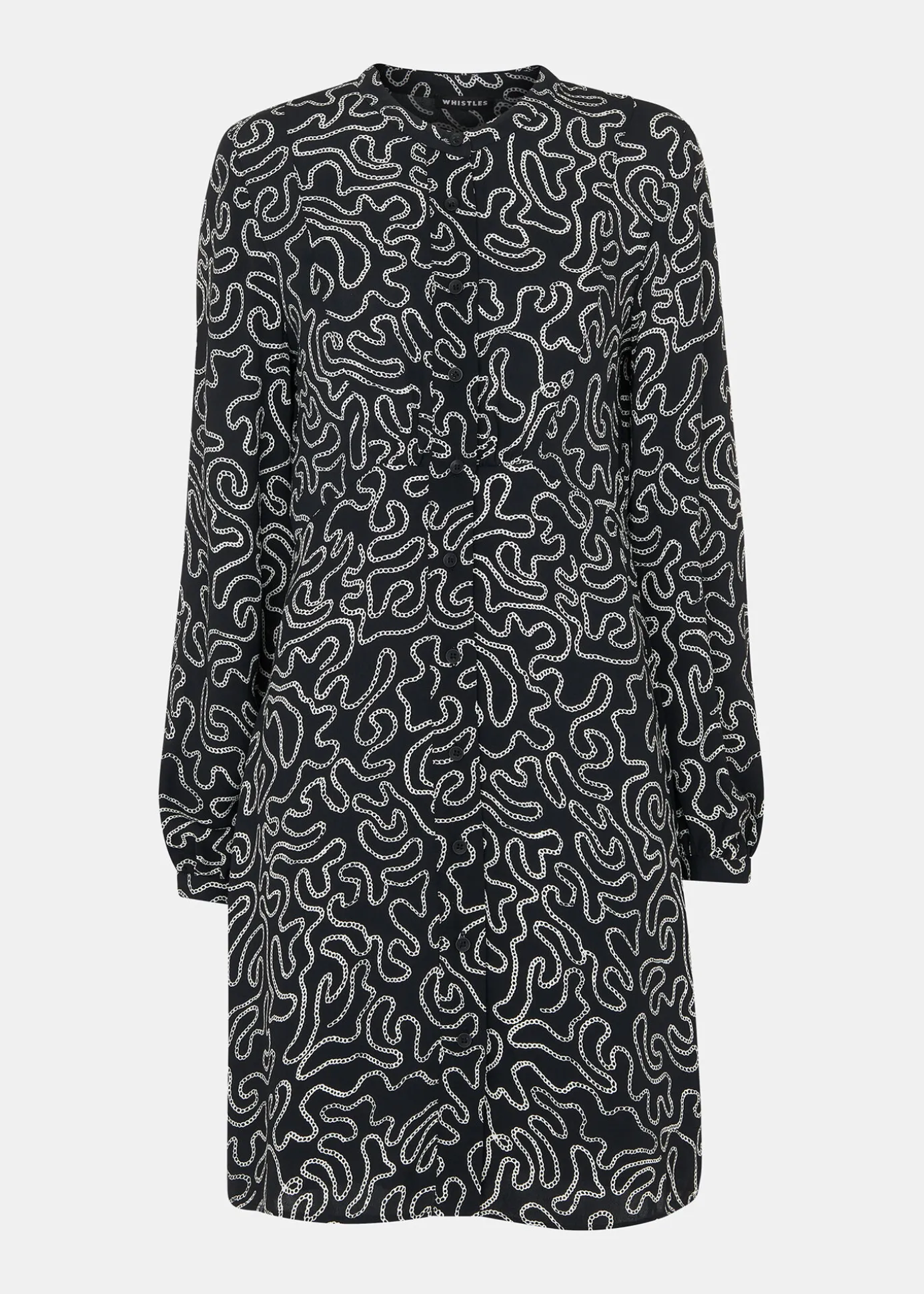 Black Chain Print Flippy Dress