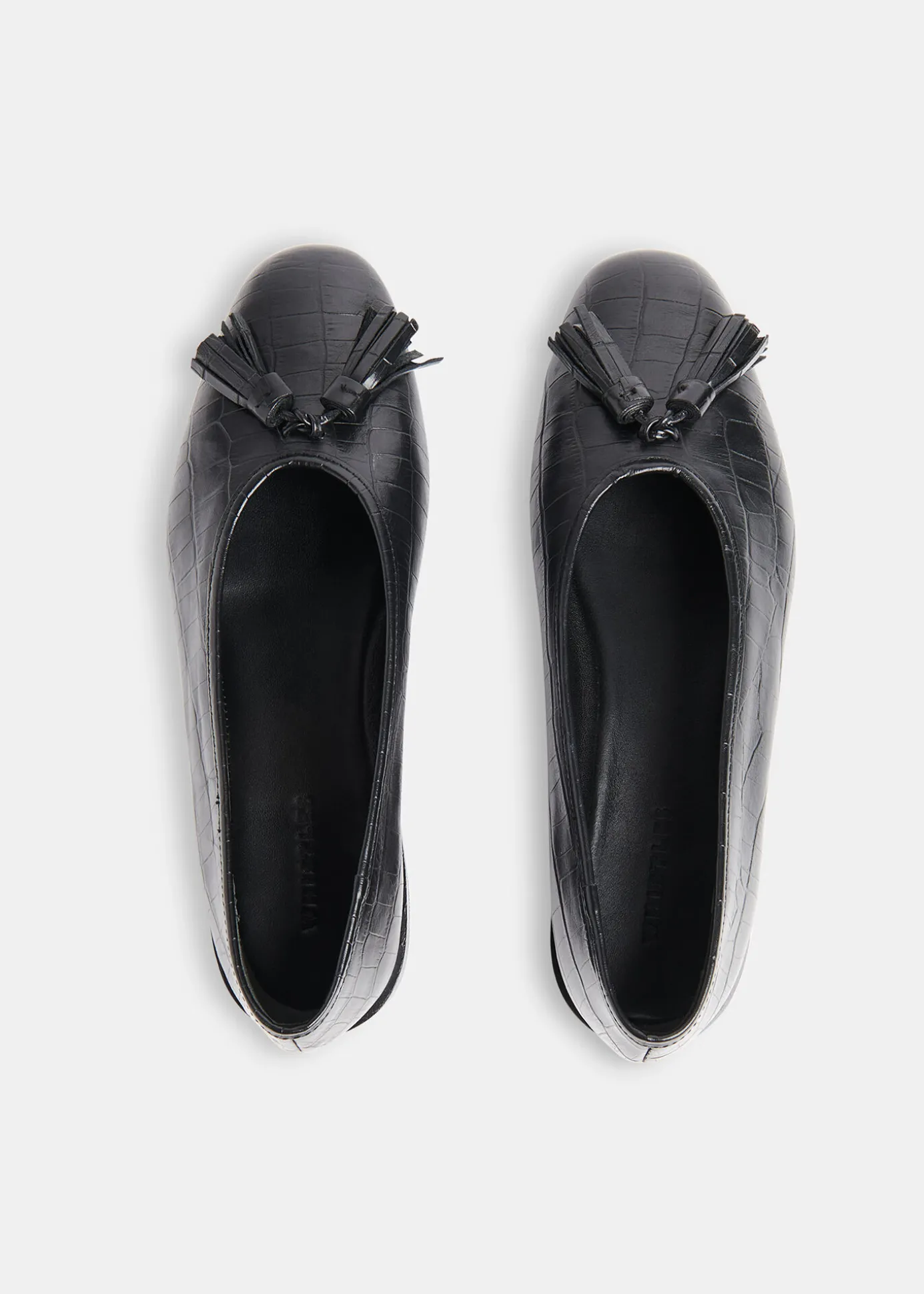 Black Cilou Tassel Croc Ballet Pump