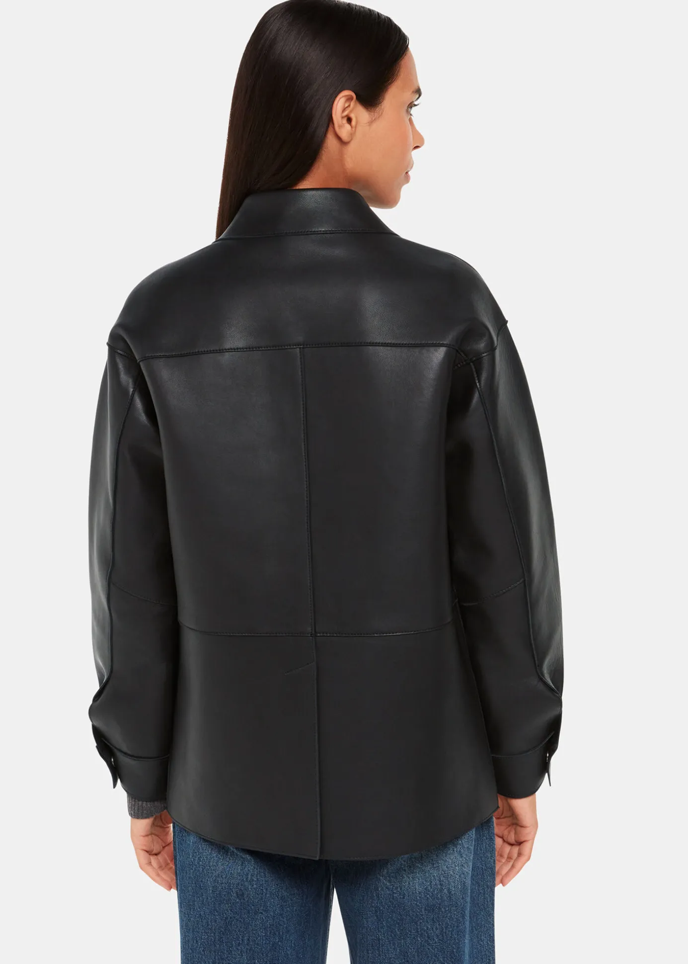Black Clean Bonded Leather Jacket