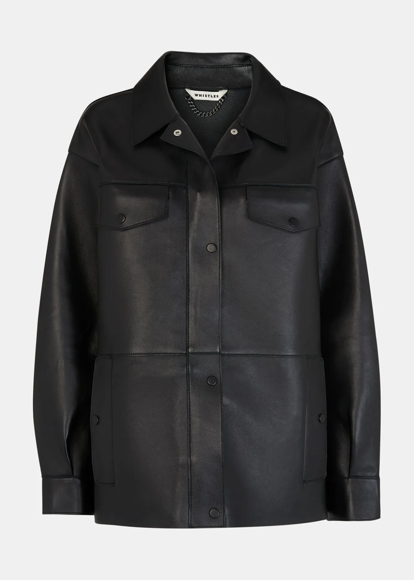Black Clean Bonded Leather Jacket