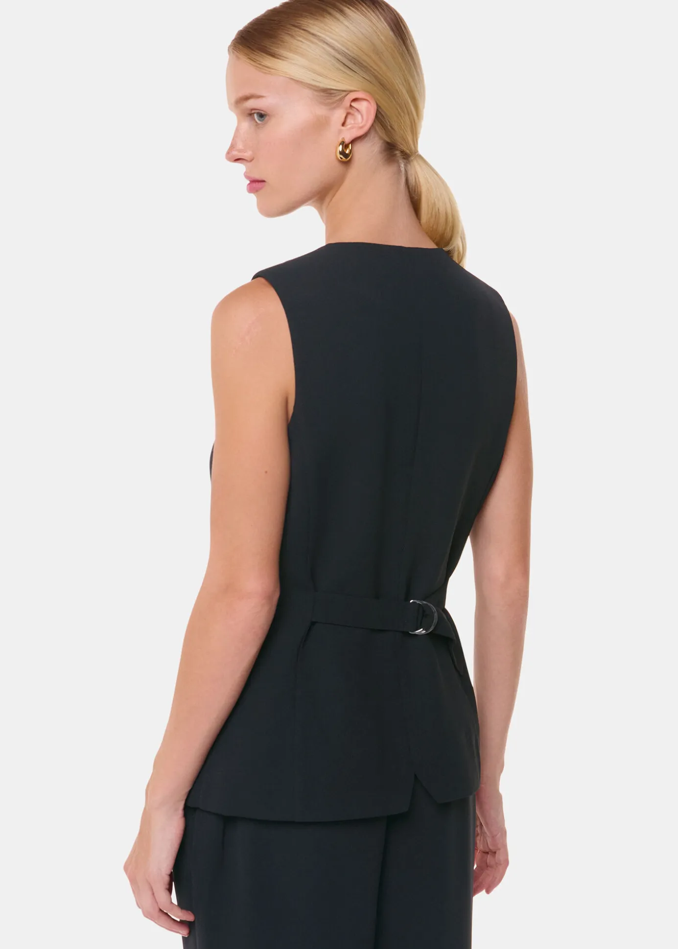 Black Cora Crepe Waistcoat