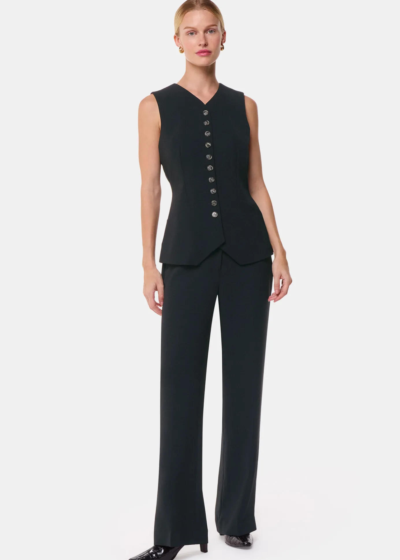 Black Cora Crepe Waistcoat