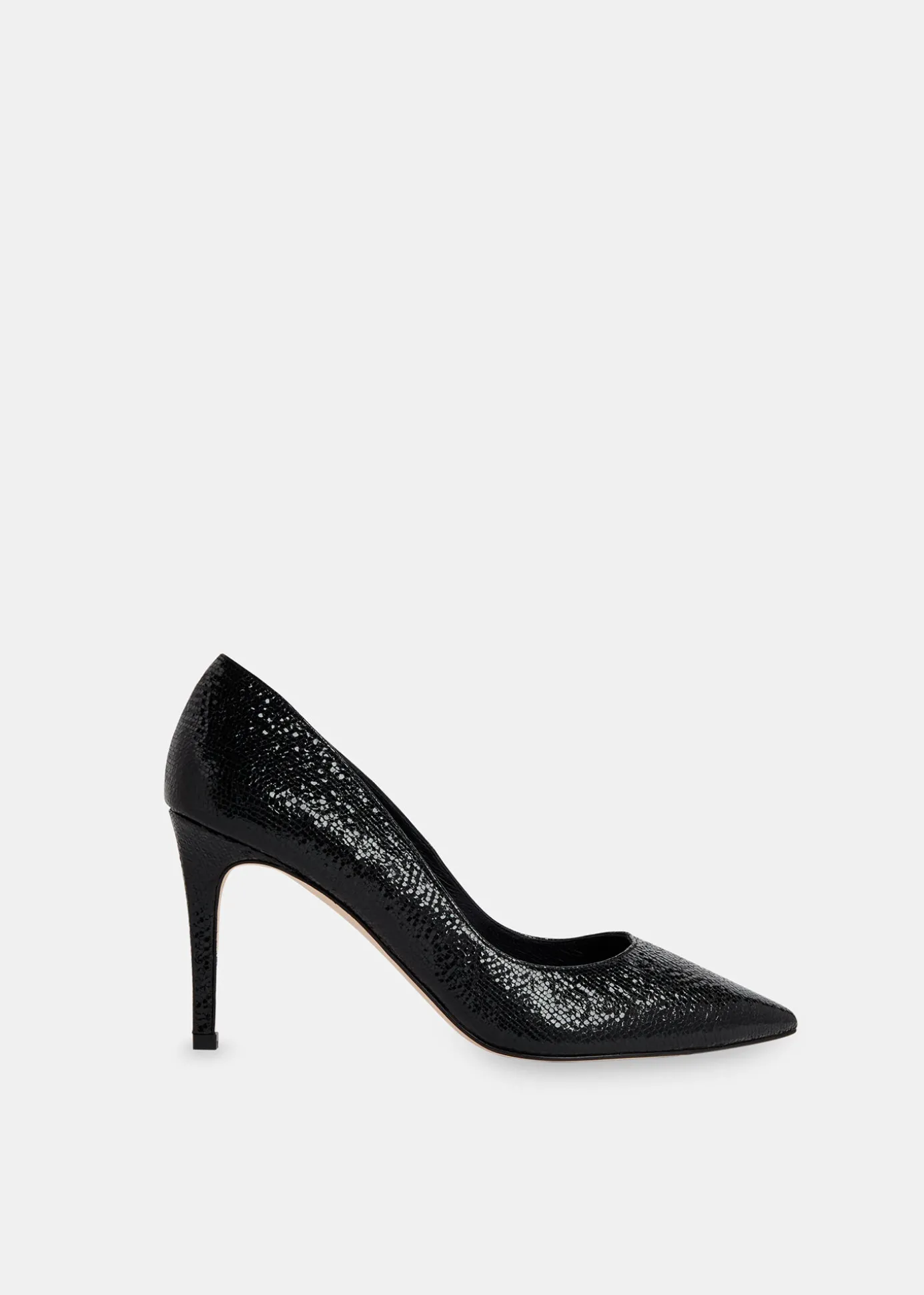 Black Corie Textured Heeled Pump