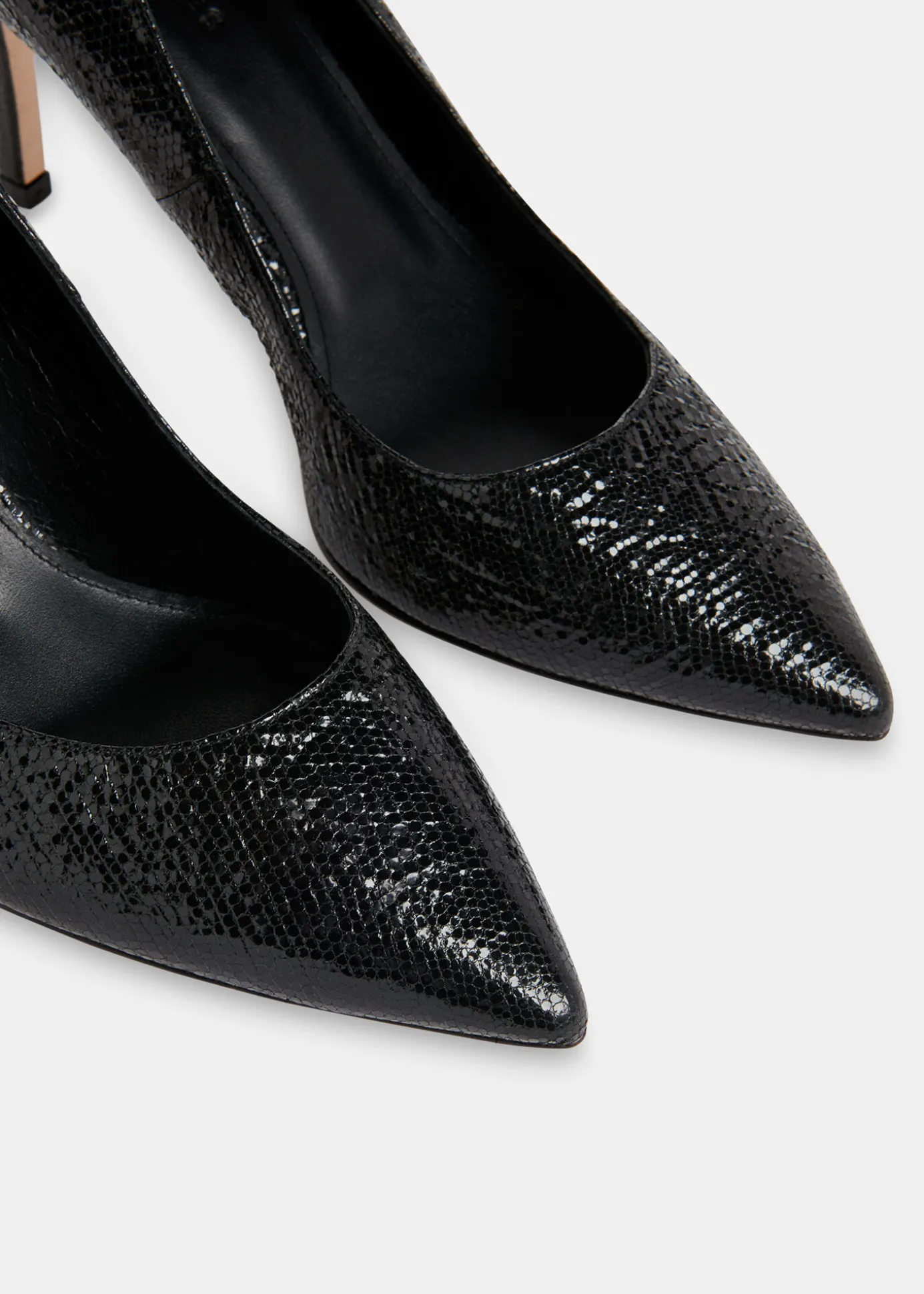 Black Corie Textured Heeled Pump