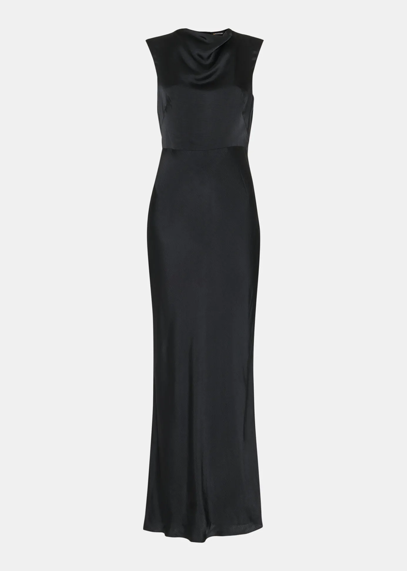 Black Cowl Neck Satin Maxi Dress