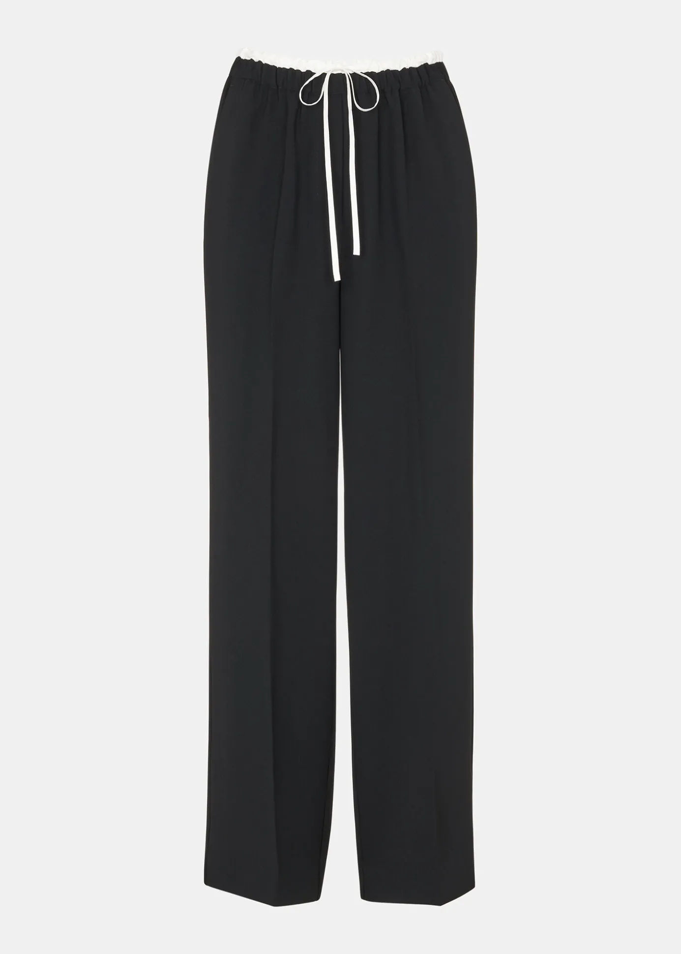 Black Crepe Waistband Detail Trouser