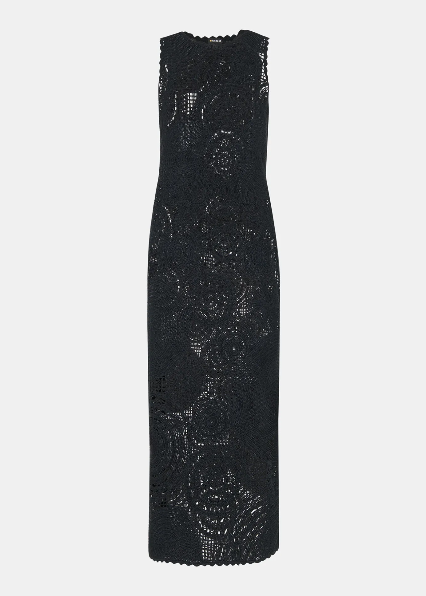 Black Crochet Circle Maxi Dress
