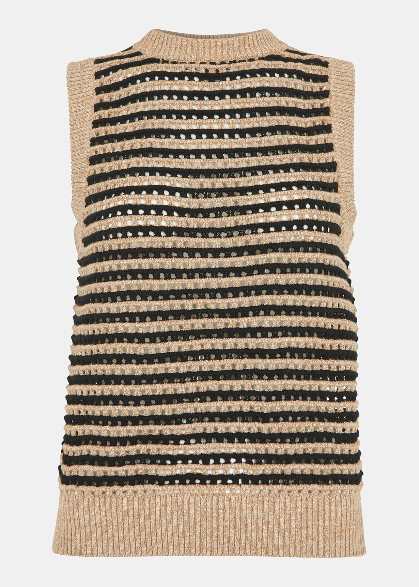 Black Crochet Stripe Tank
