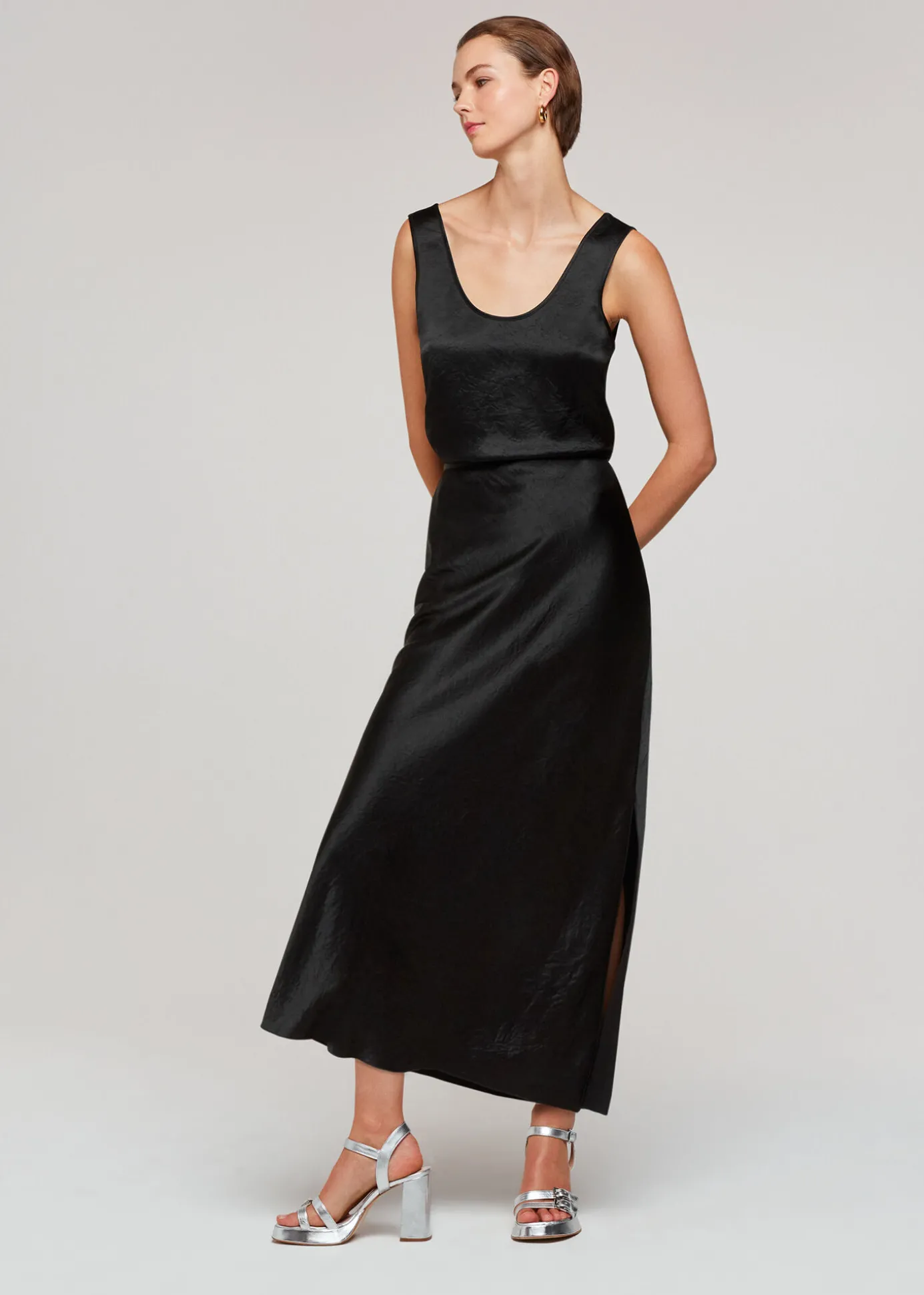 Black Ella Bias Cut Skirt