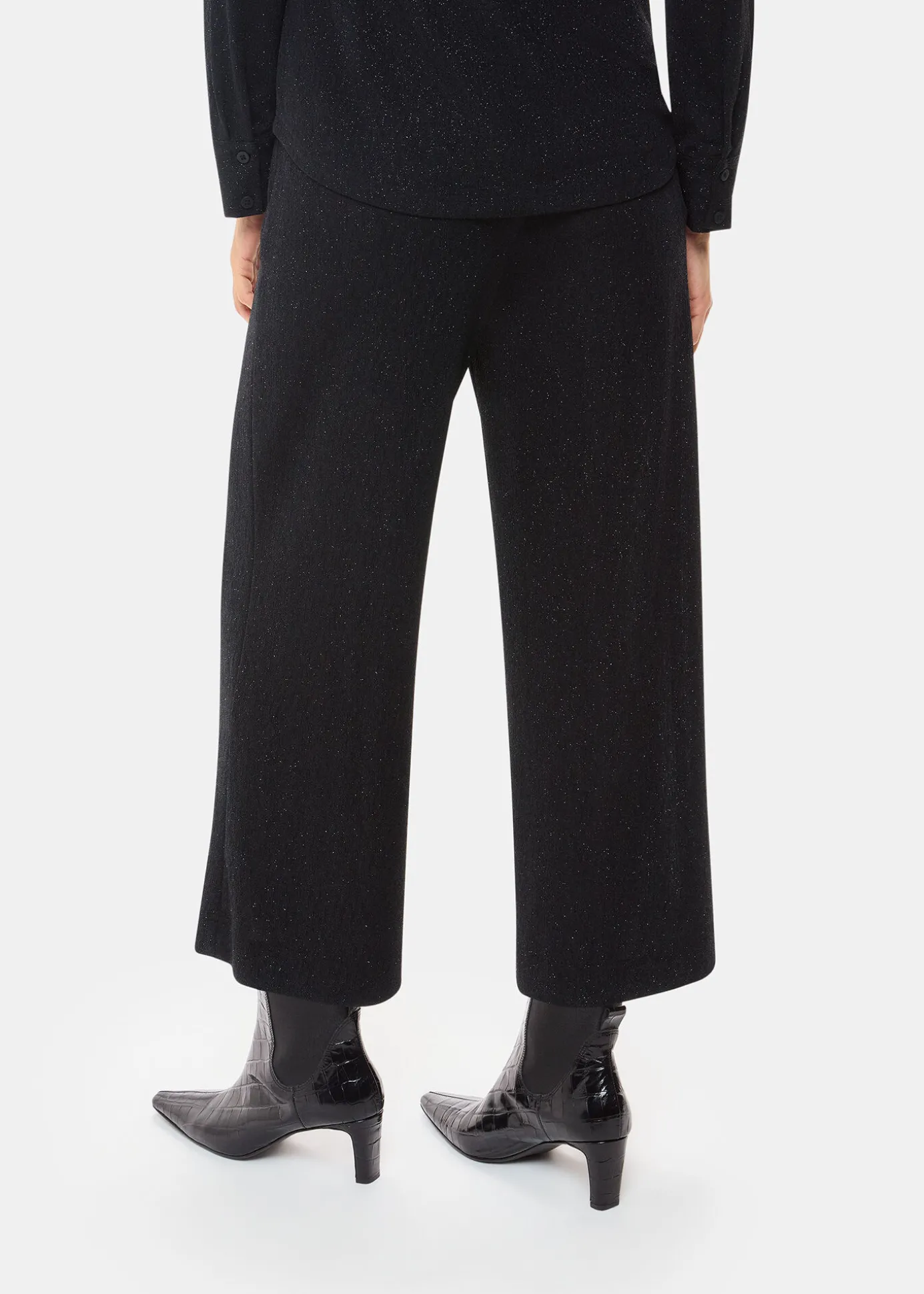 Black Eva Sparkle Cropped Trouser