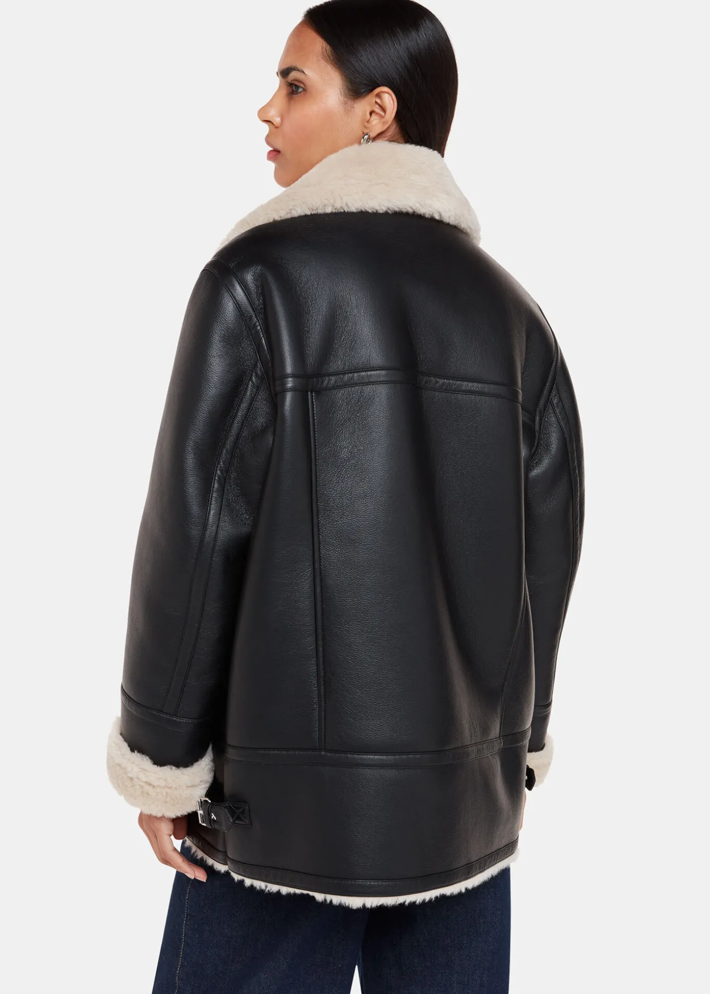 Black Faux Fur Aviator