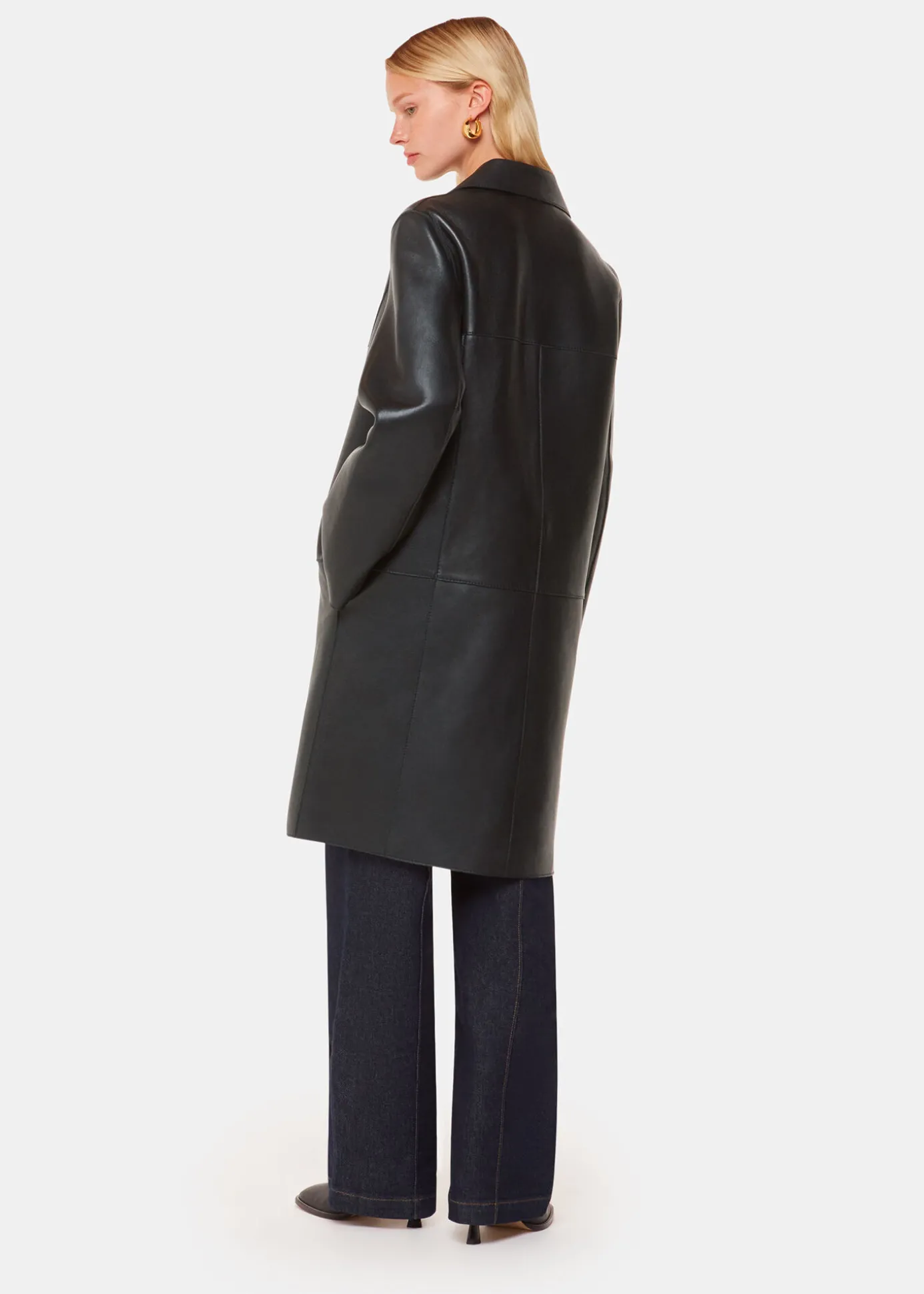Black Gemma Bonded Leather Coat