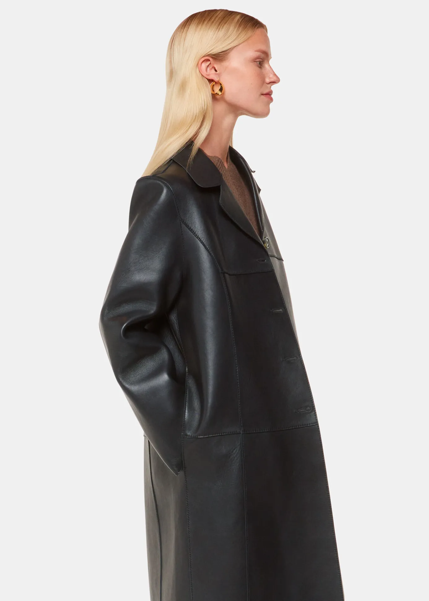 Black Gemma Bonded Leather Coat