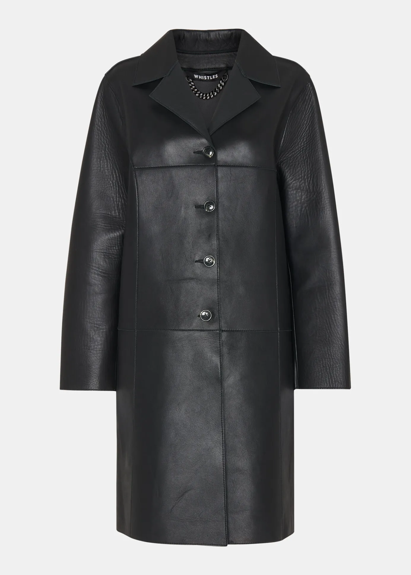 Black Gemma Bonded Leather Coat