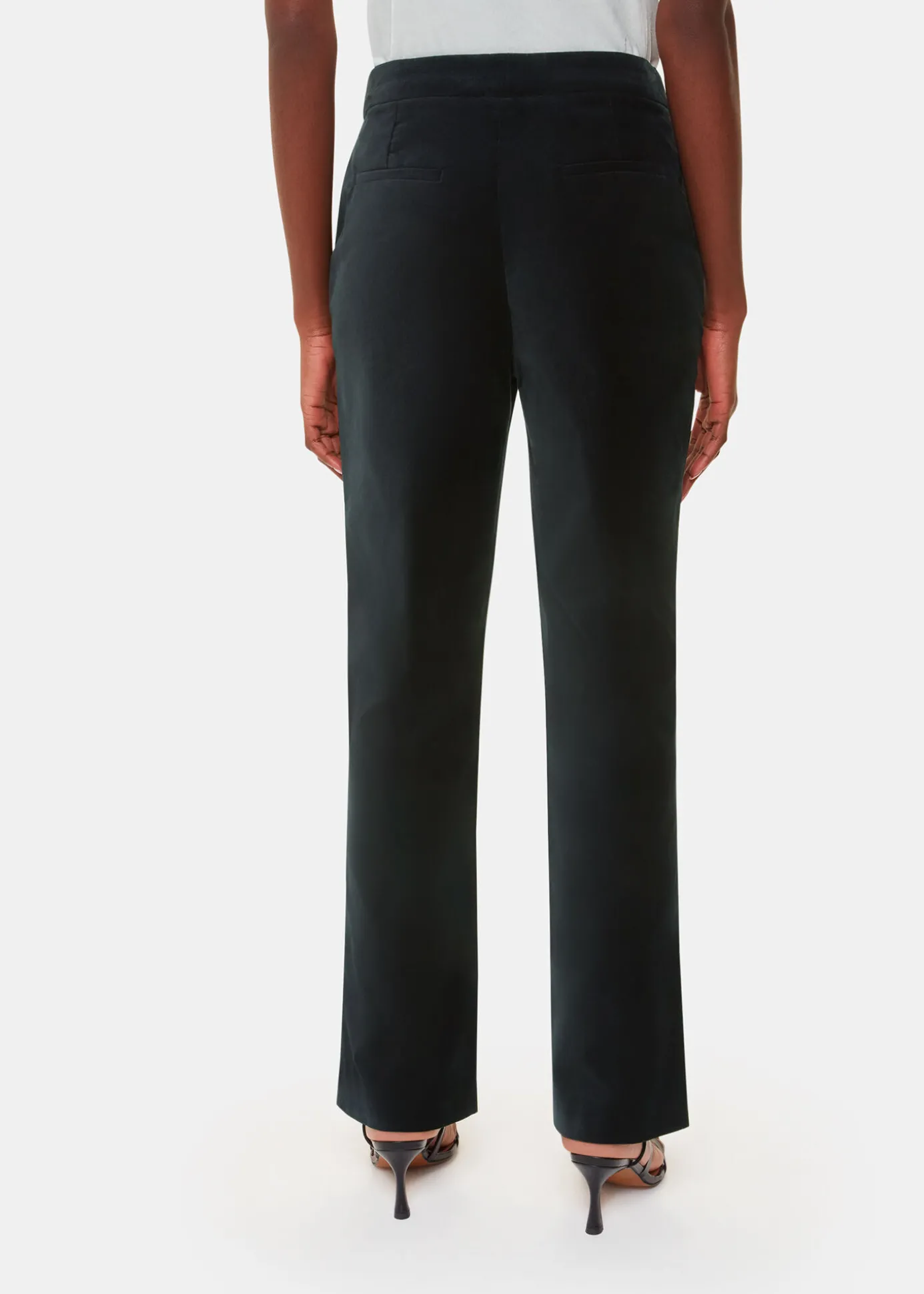 Black Helena Velvet Straight Trouser