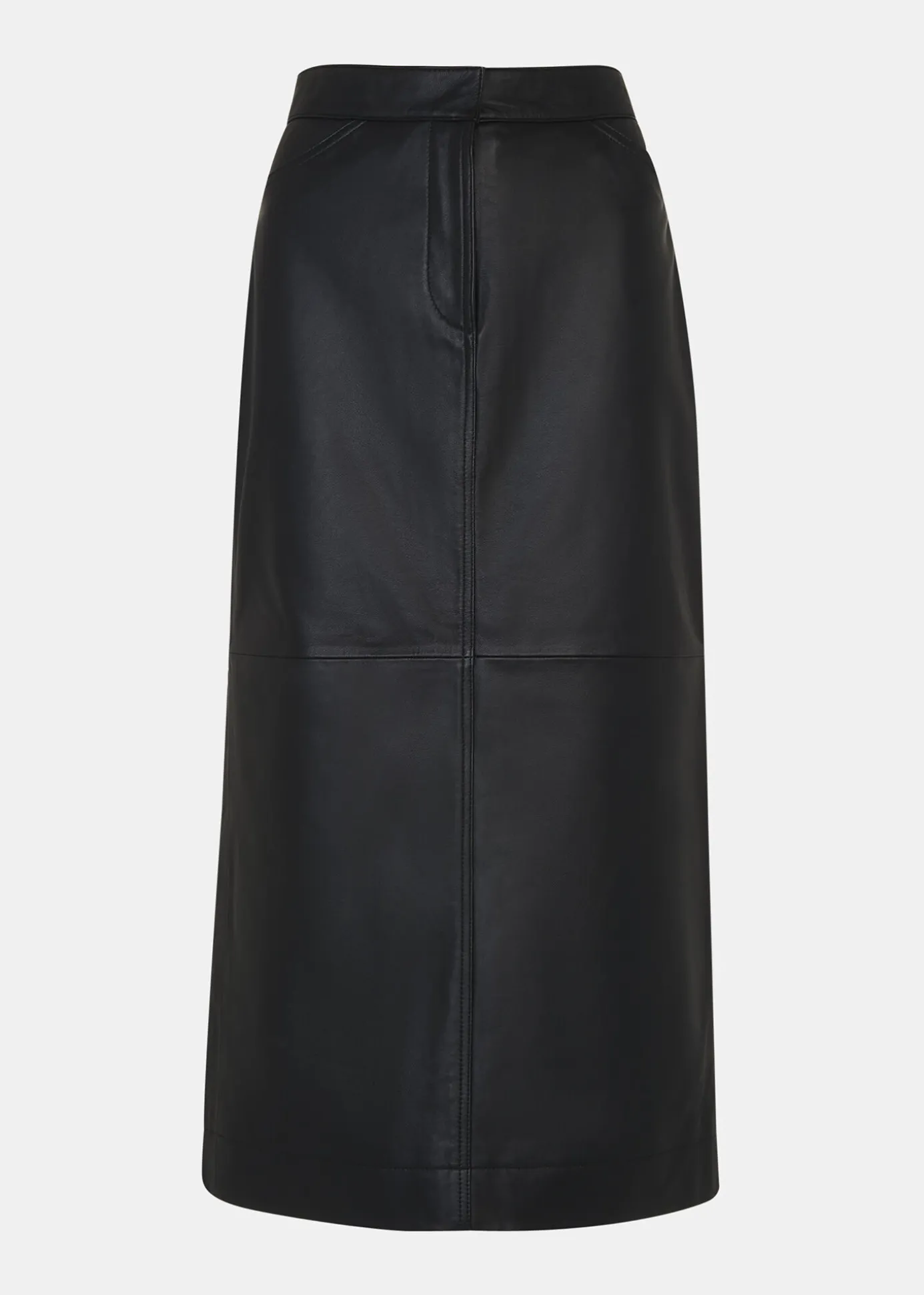 Black Jamie Leather Midi Skirt