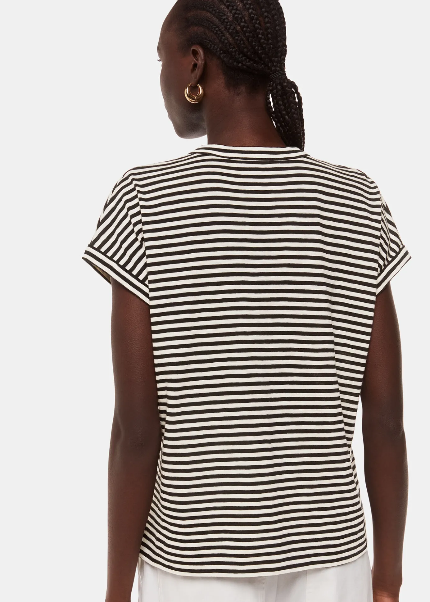 Black Jilly Stripe Button Top