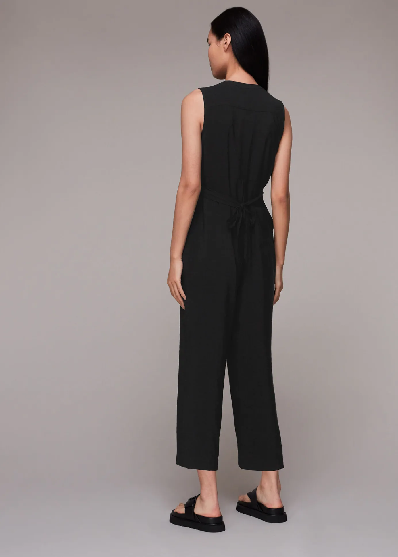 Black Josie Zip Front Jumpsuit