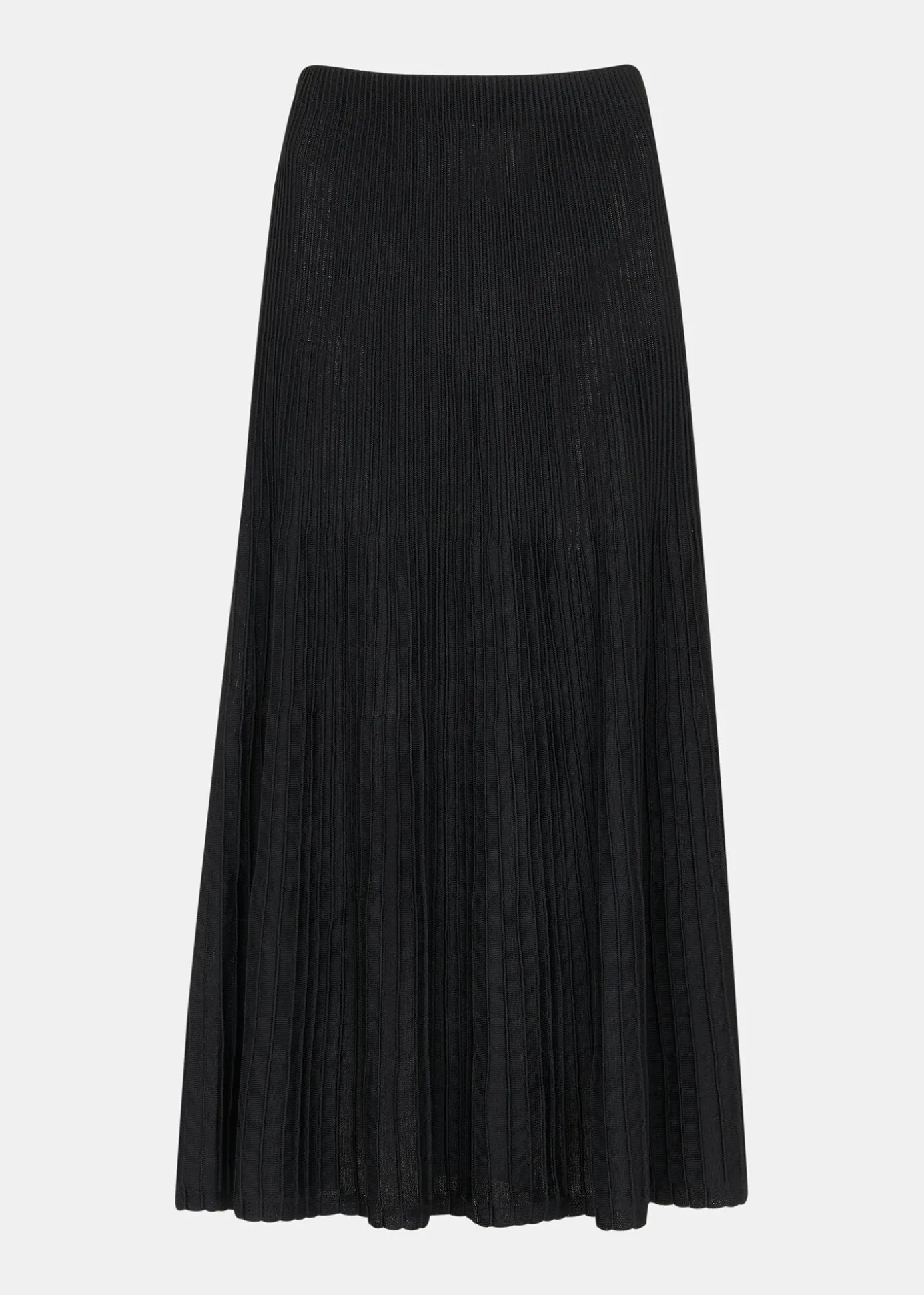 Black Knitted Pleated Skirt