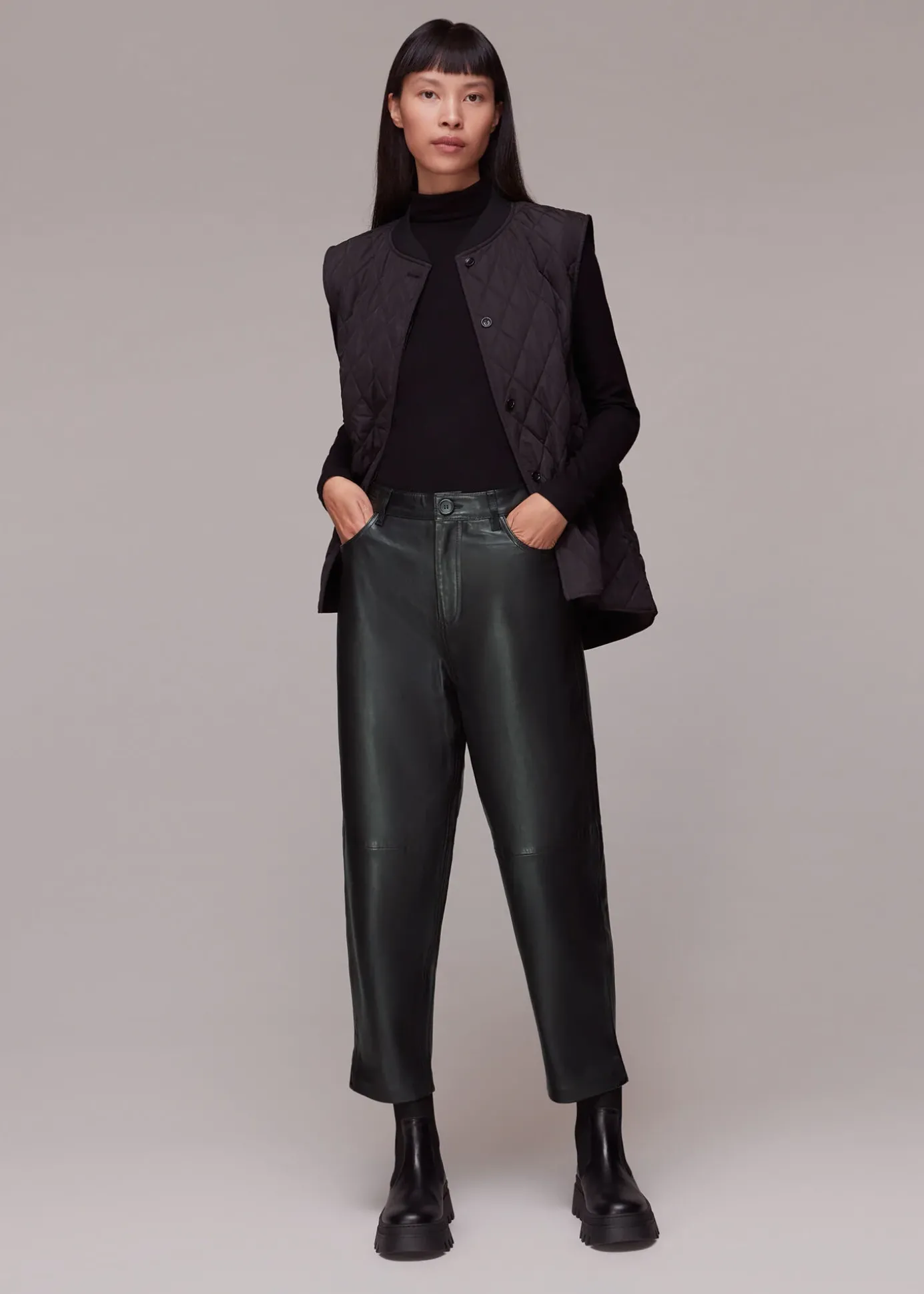 Black Laura Leather Trouser