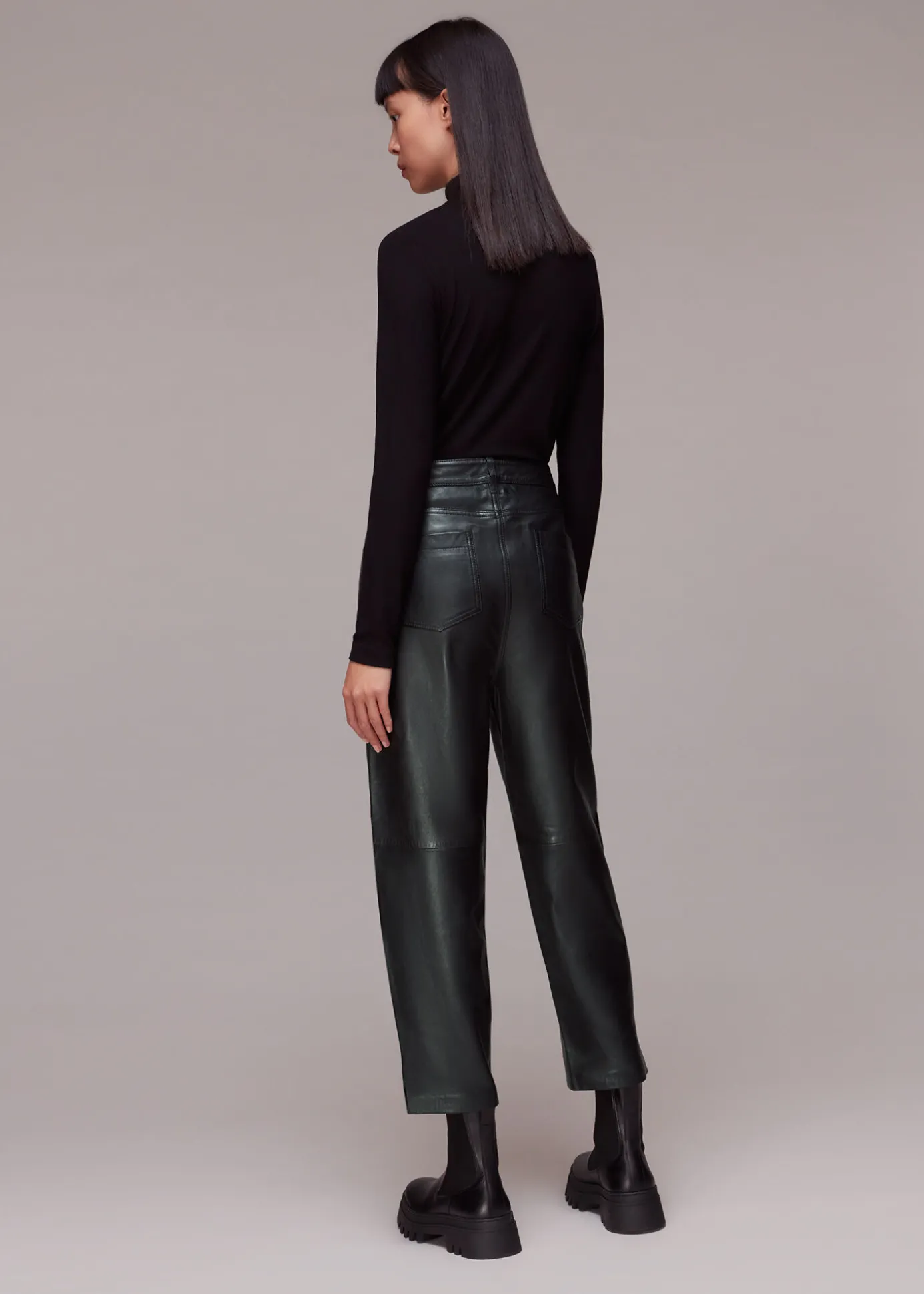 Black Laura Leather Trouser