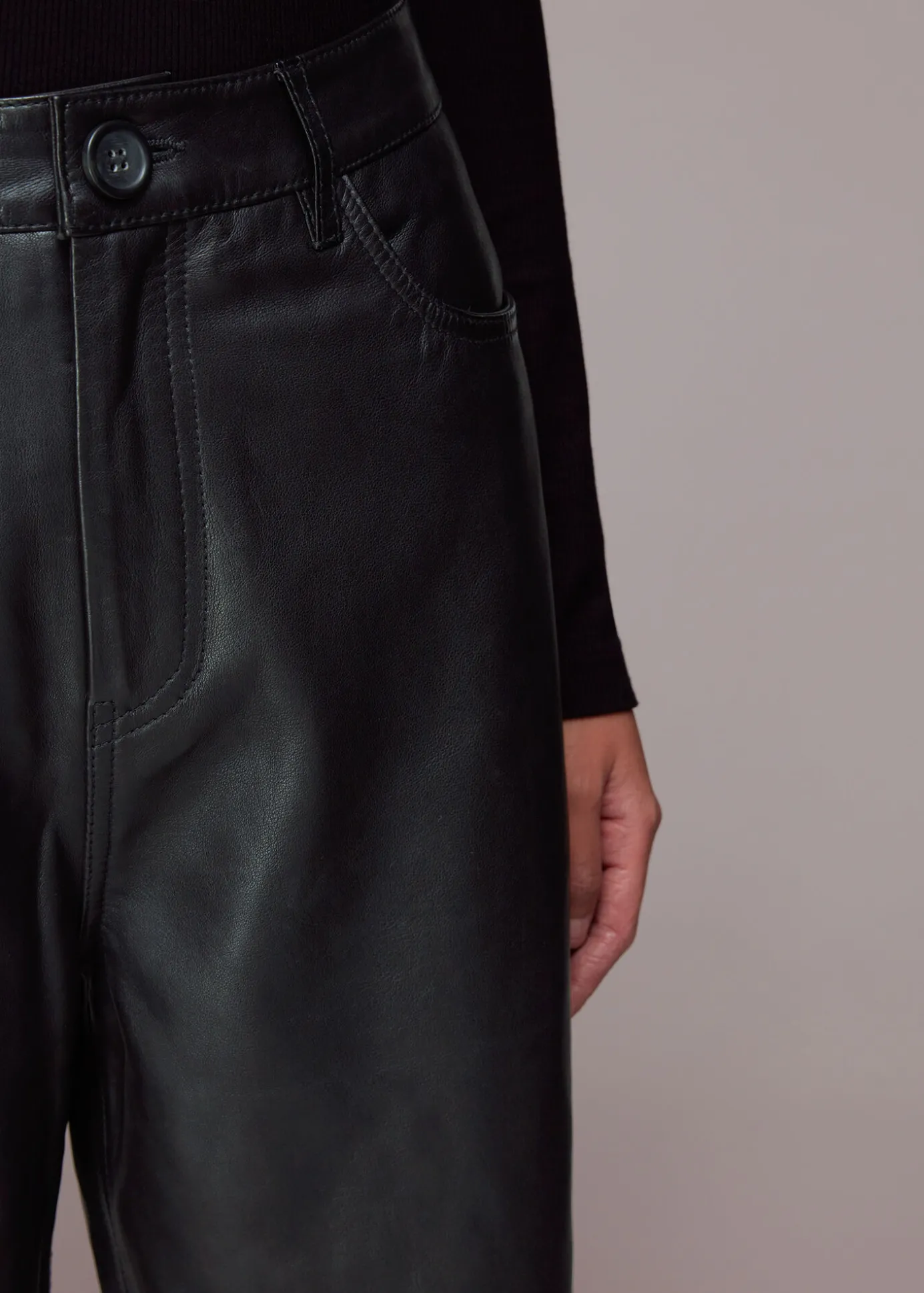 Black Laura Leather Trouser