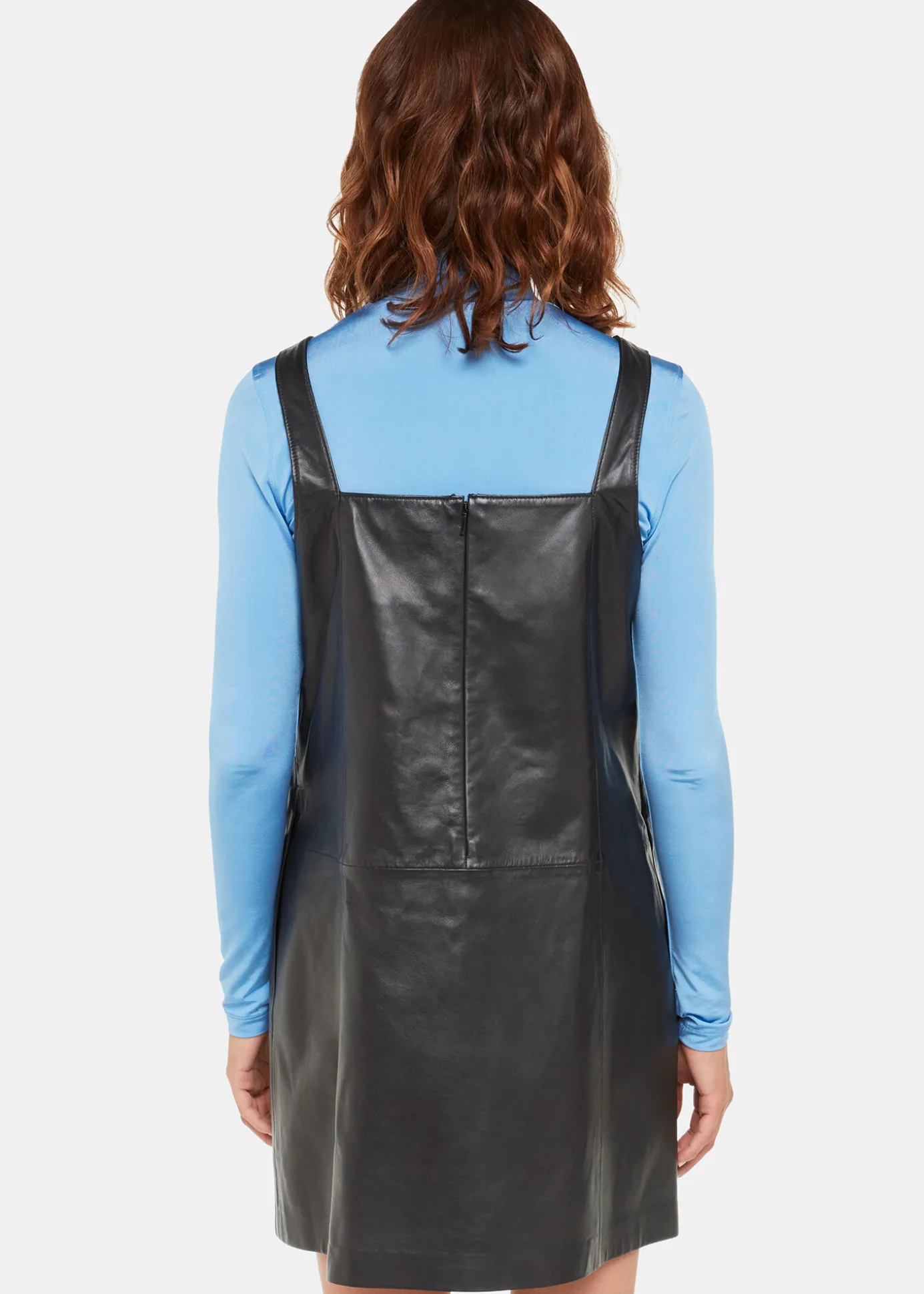 Black Leather Pinafore Dress