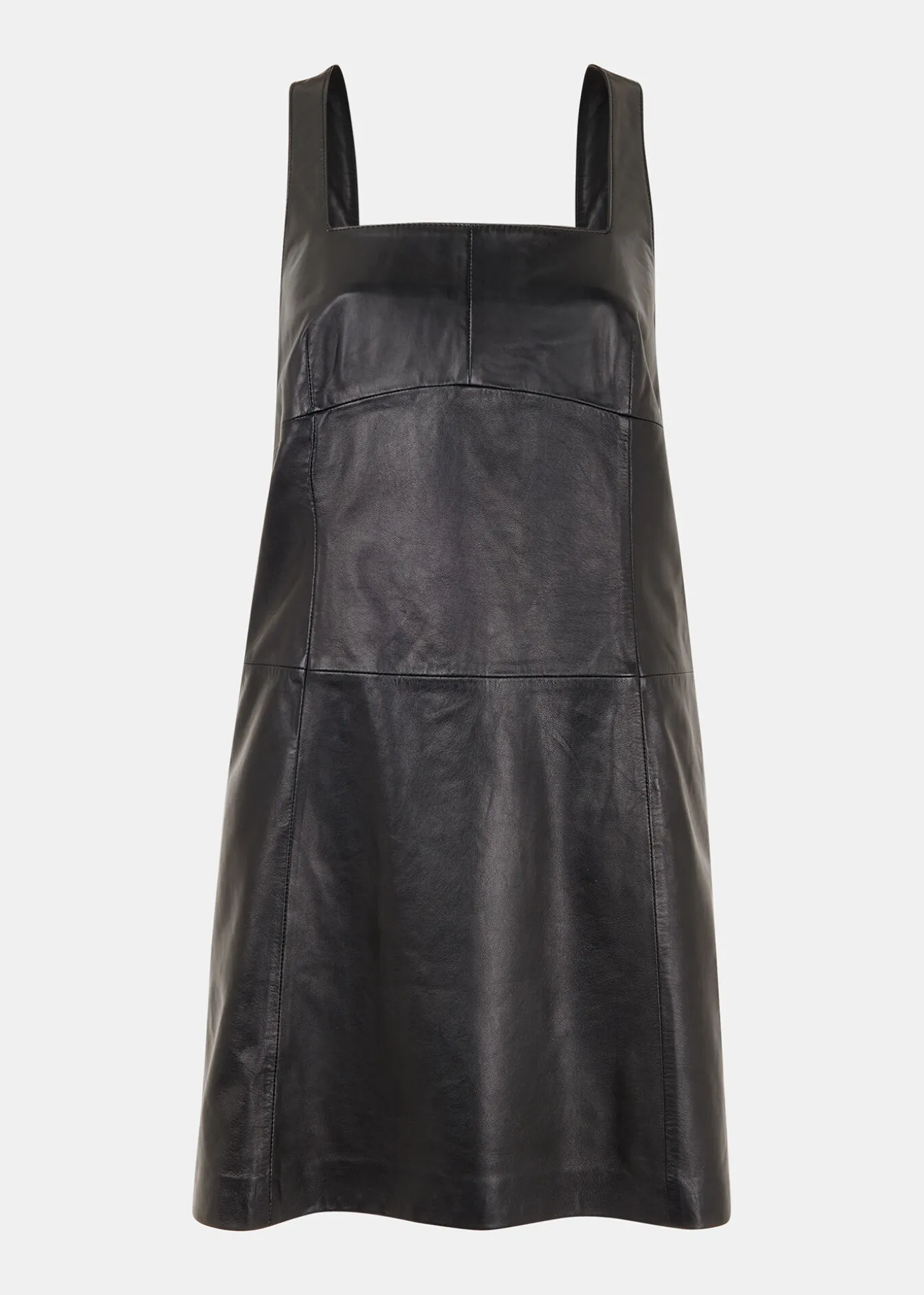 Black Leather Pinafore Dress