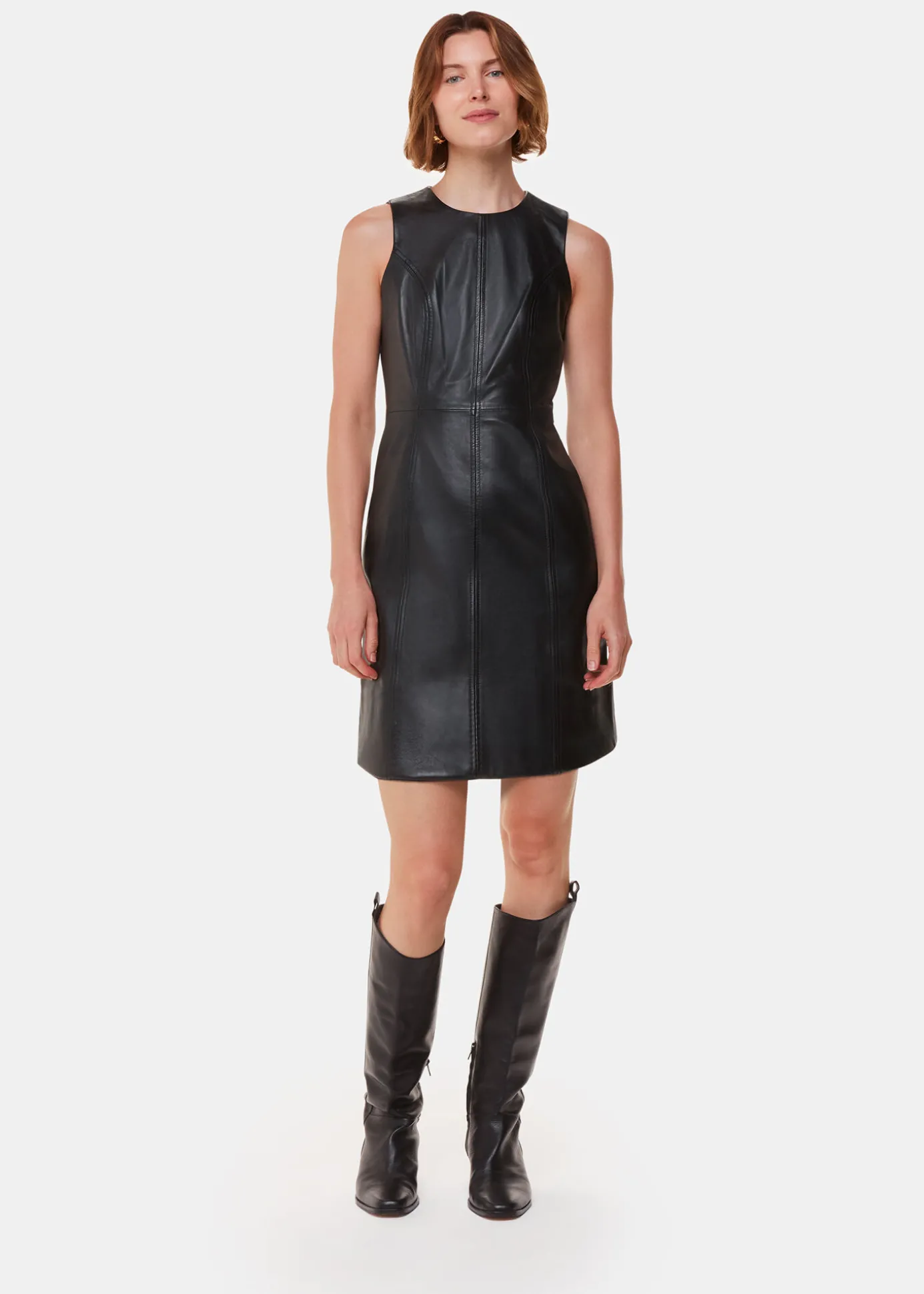 Black Leather Shift Dress