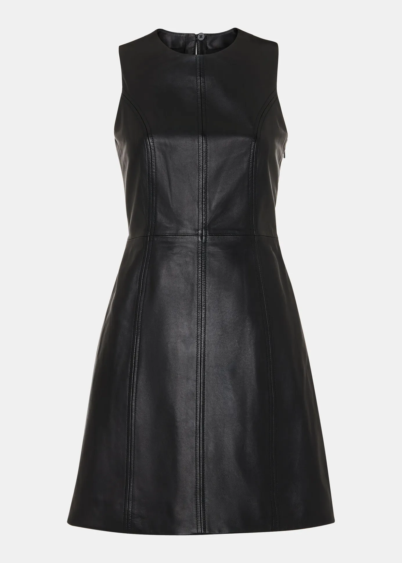 Black Leather Shift Dress