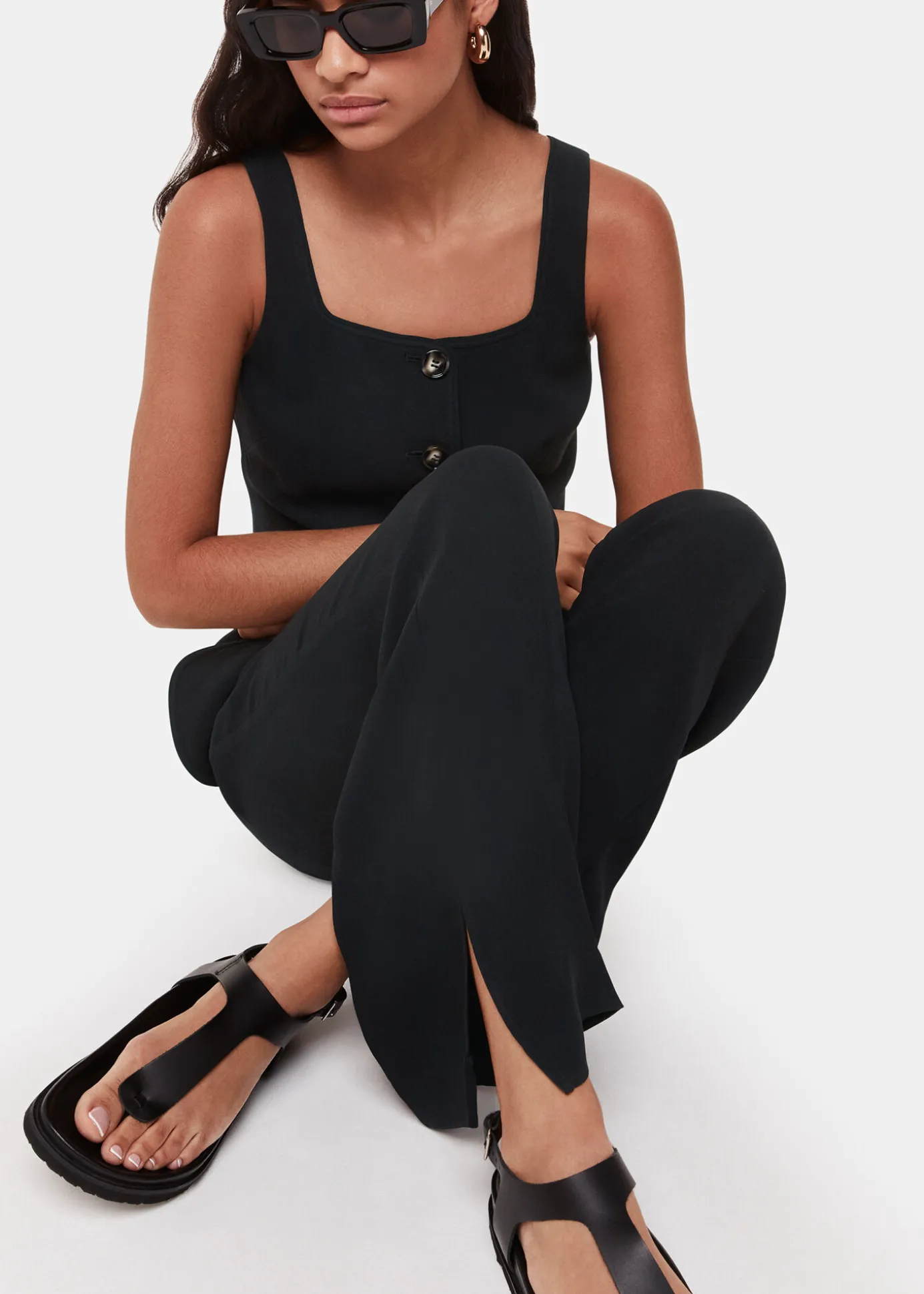 Black Leyla Crepe Trouser