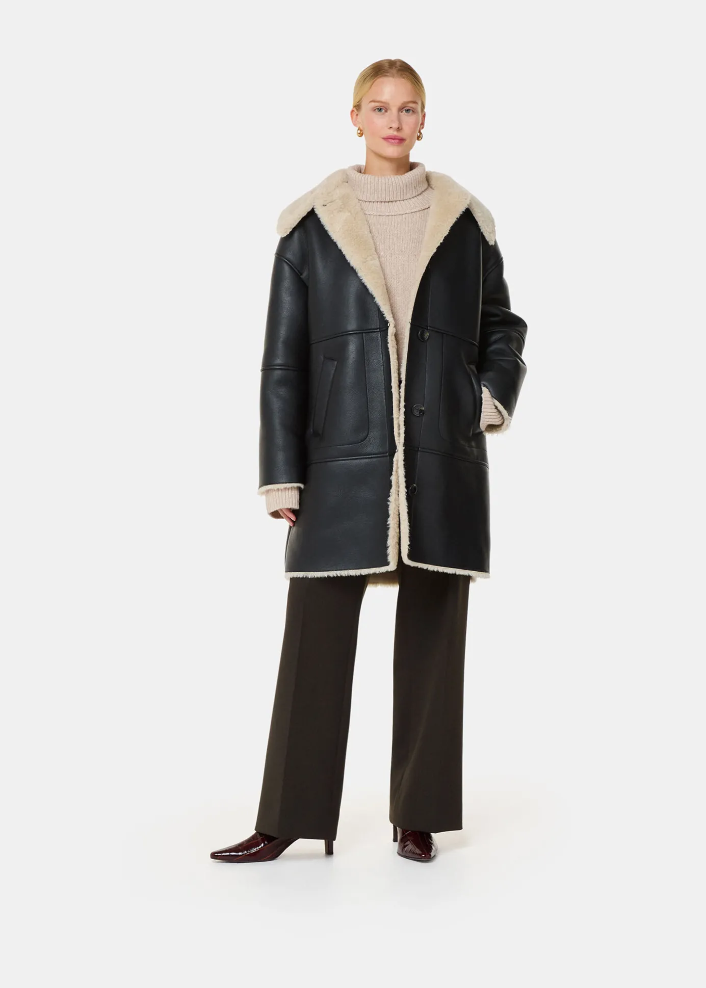 Black Luella Faux Fur Coat