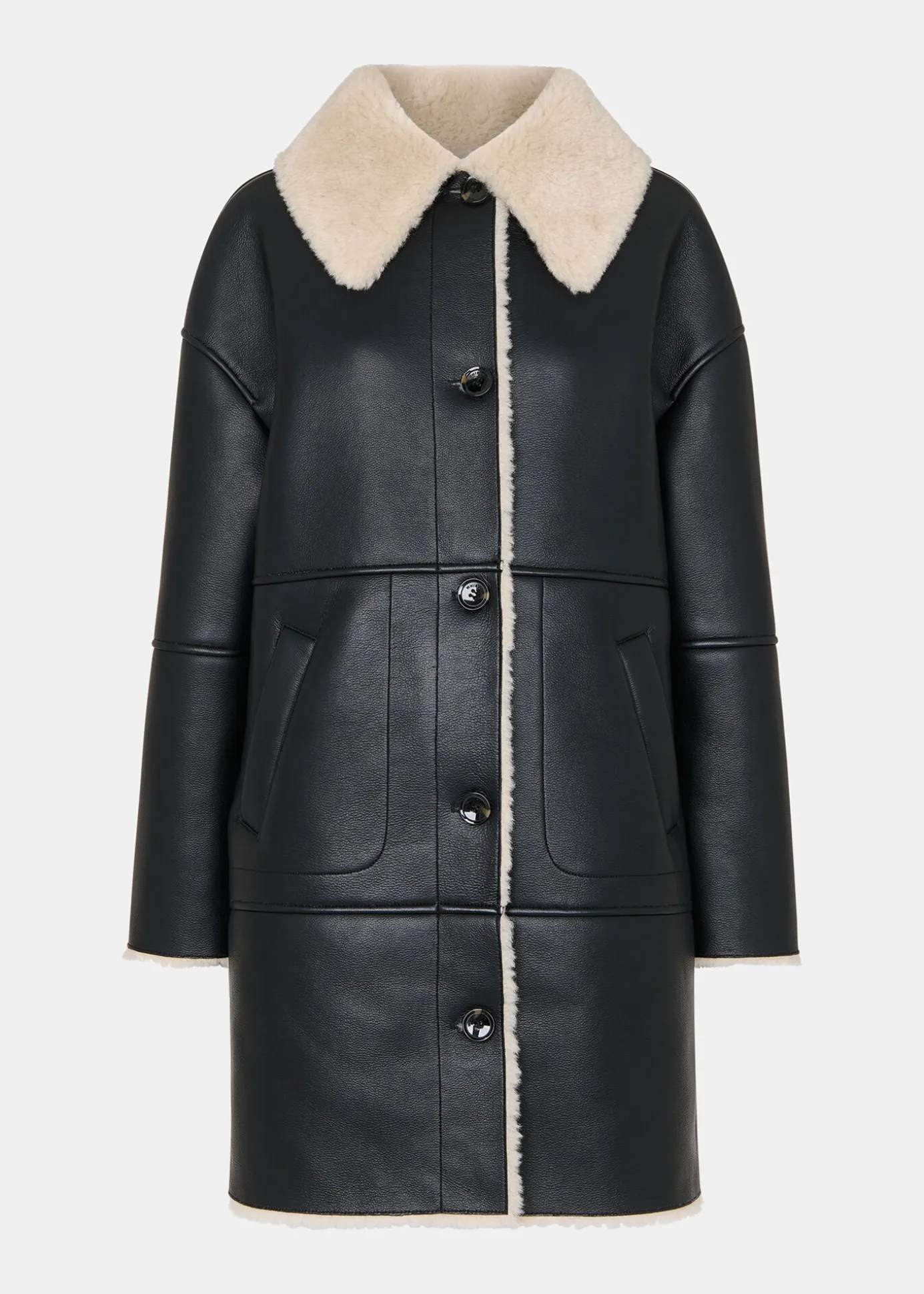 Black Luella Faux Fur Coat