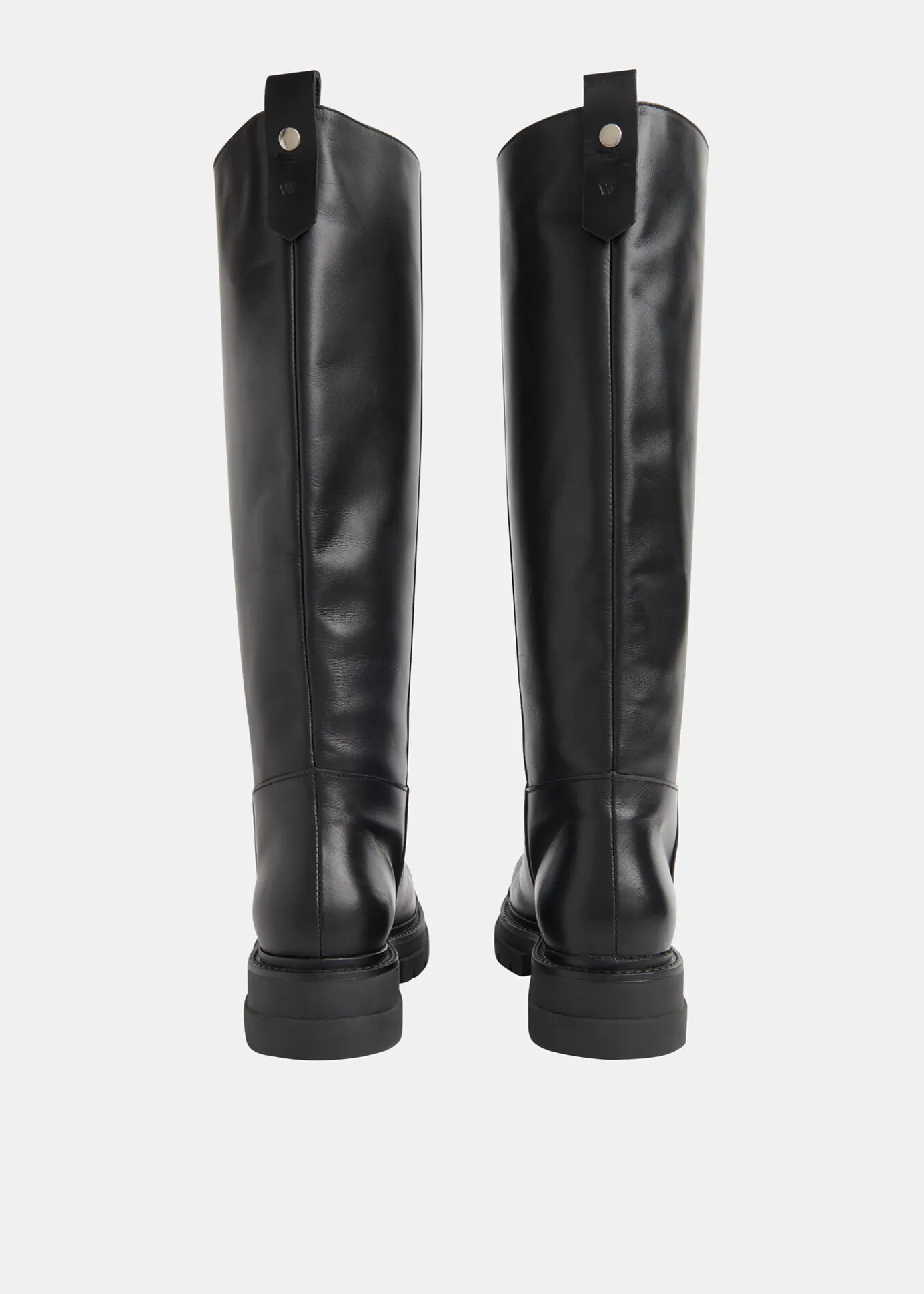Black Maceo Lug Sole Knee High Boot