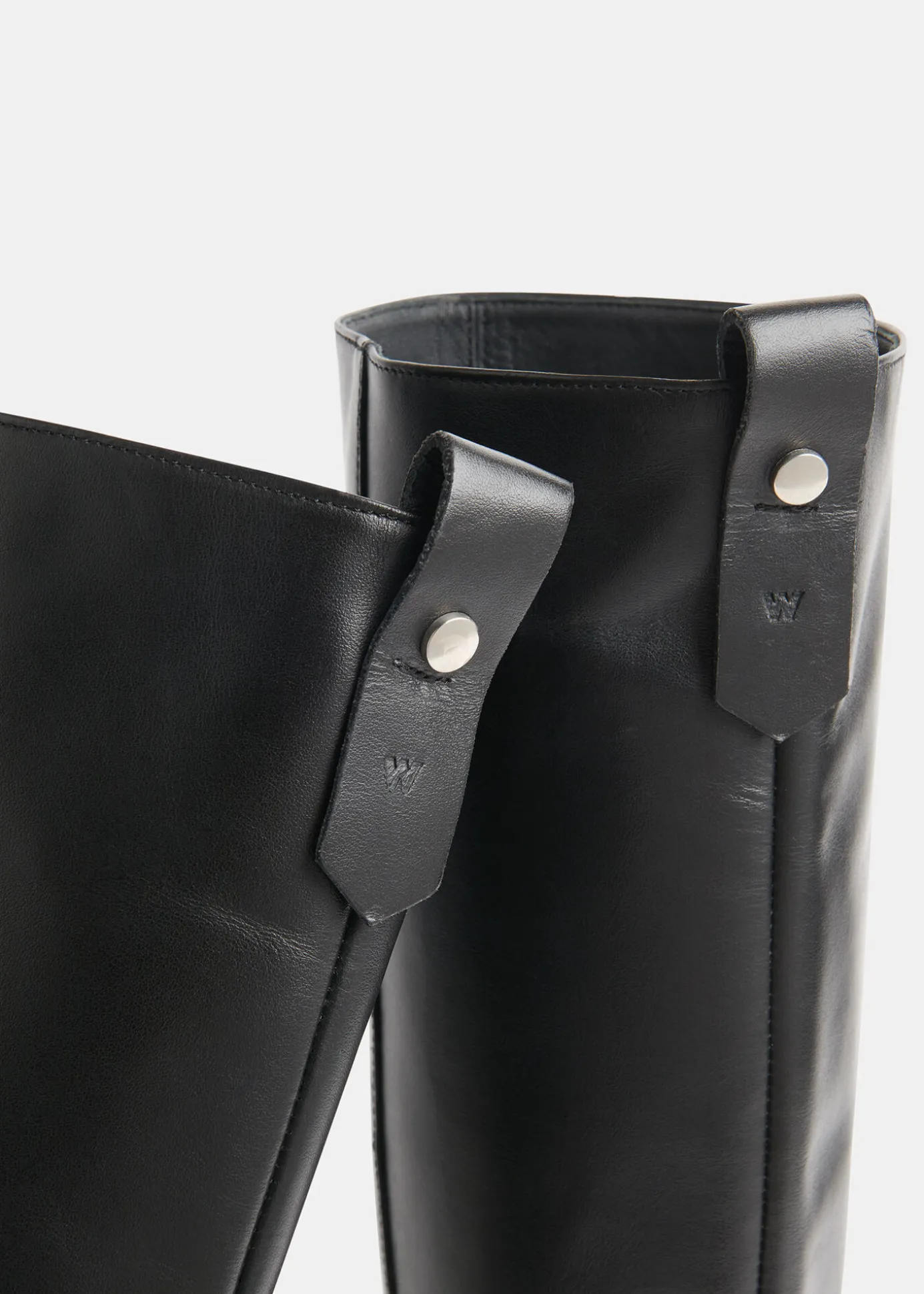 Black Maceo Lug Sole Knee High Boot